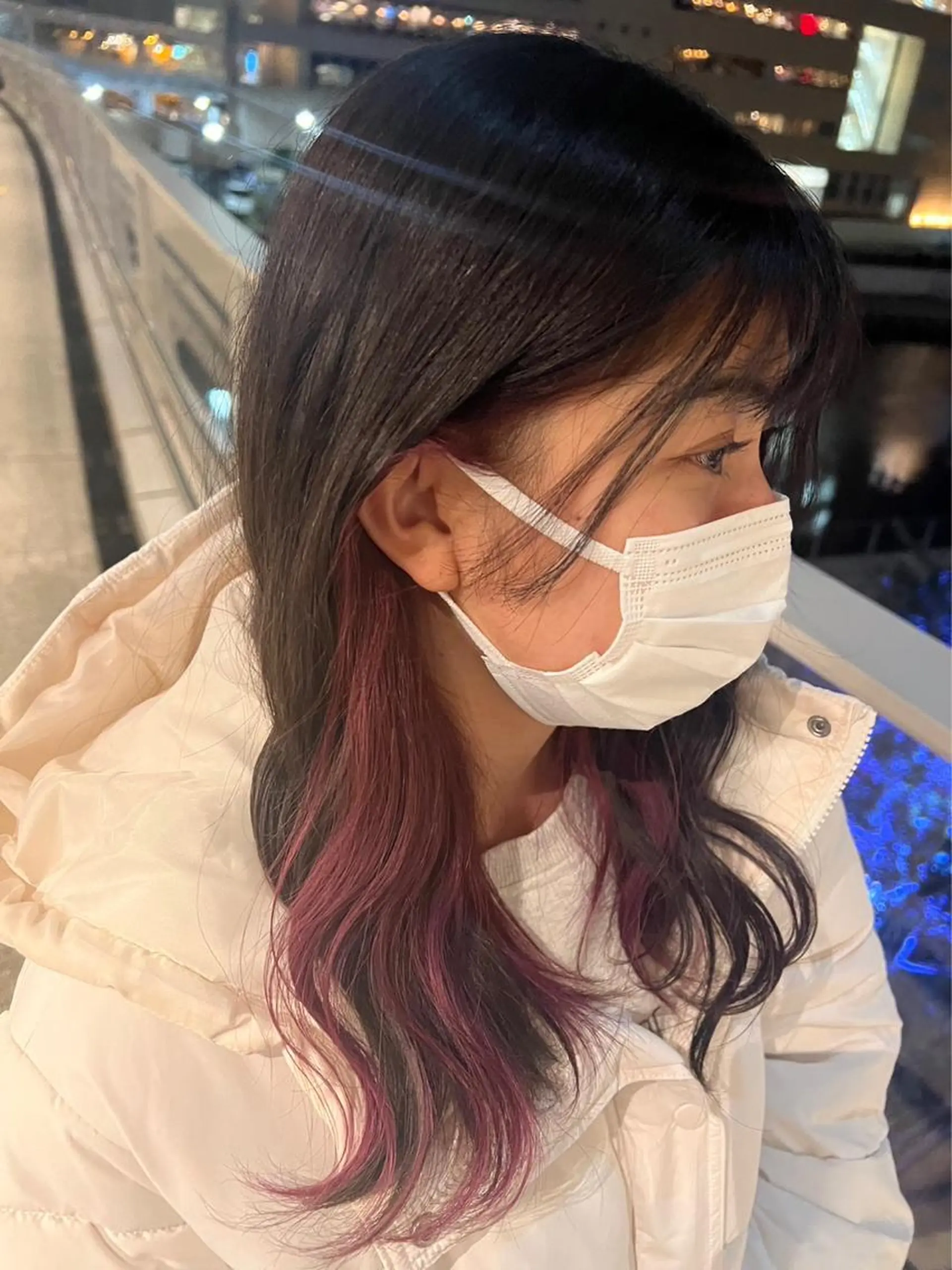 セミロング 韓国カラー／エクステ 松戸梨杏のヘアスタイル