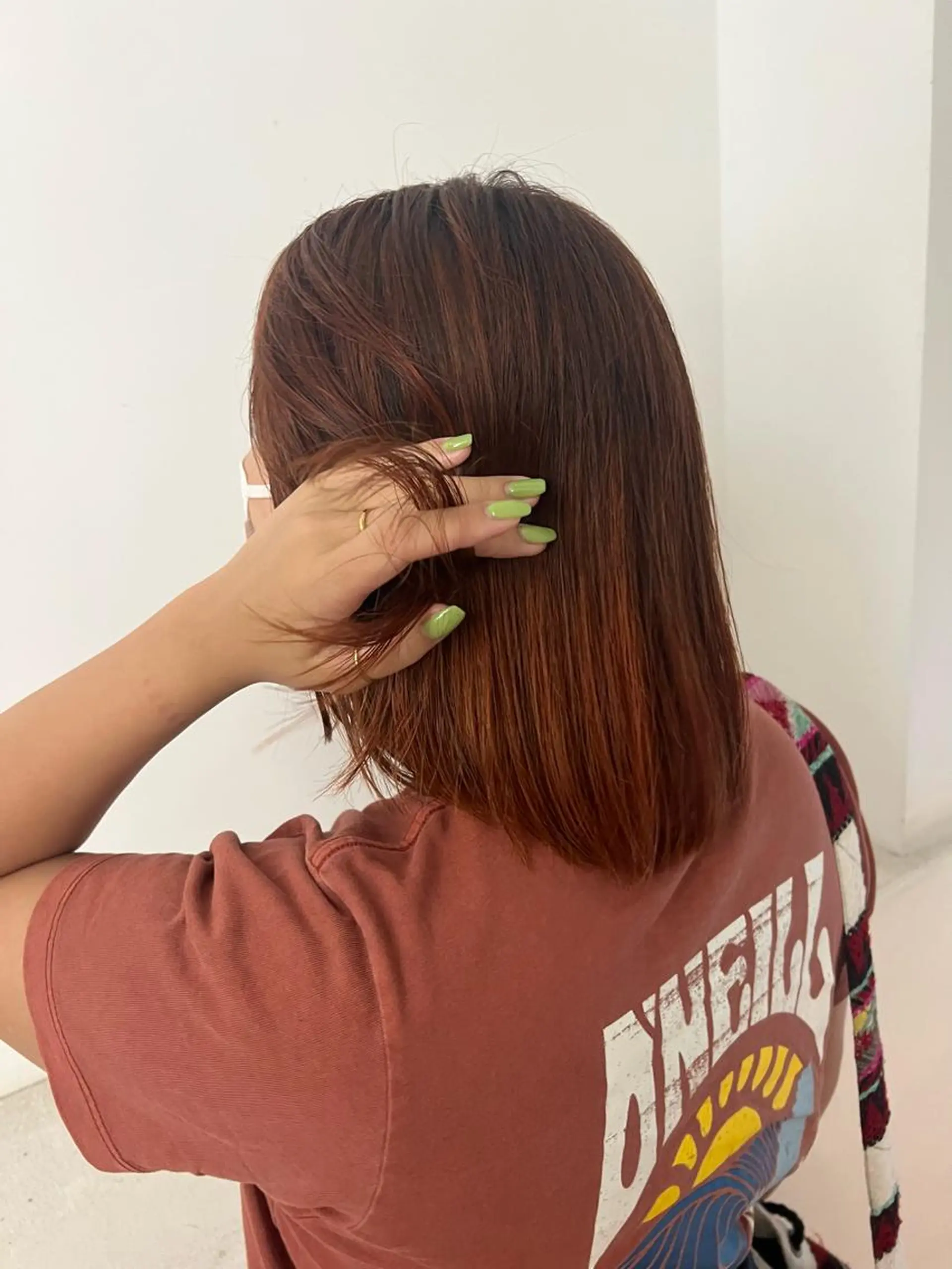 ミディアム カラー ブラウンカラー オレンジ オレンジブラウン 顔周りカット/透明感 カラー✂️MEIのヘアスタイル