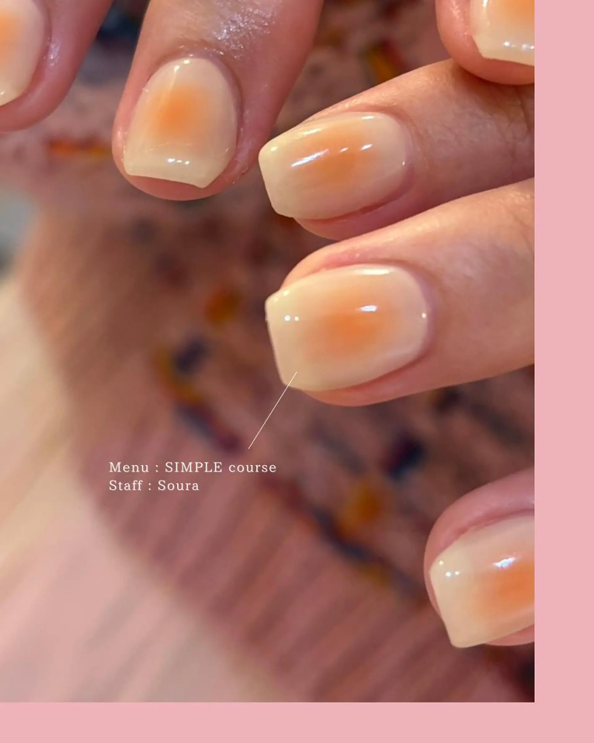 ネイル ブルー ニュアンスネイル ピンク シンプルネイル ハンドネイル 〖IEN〗Soura (ソウラ/想来)のネイルデザイン