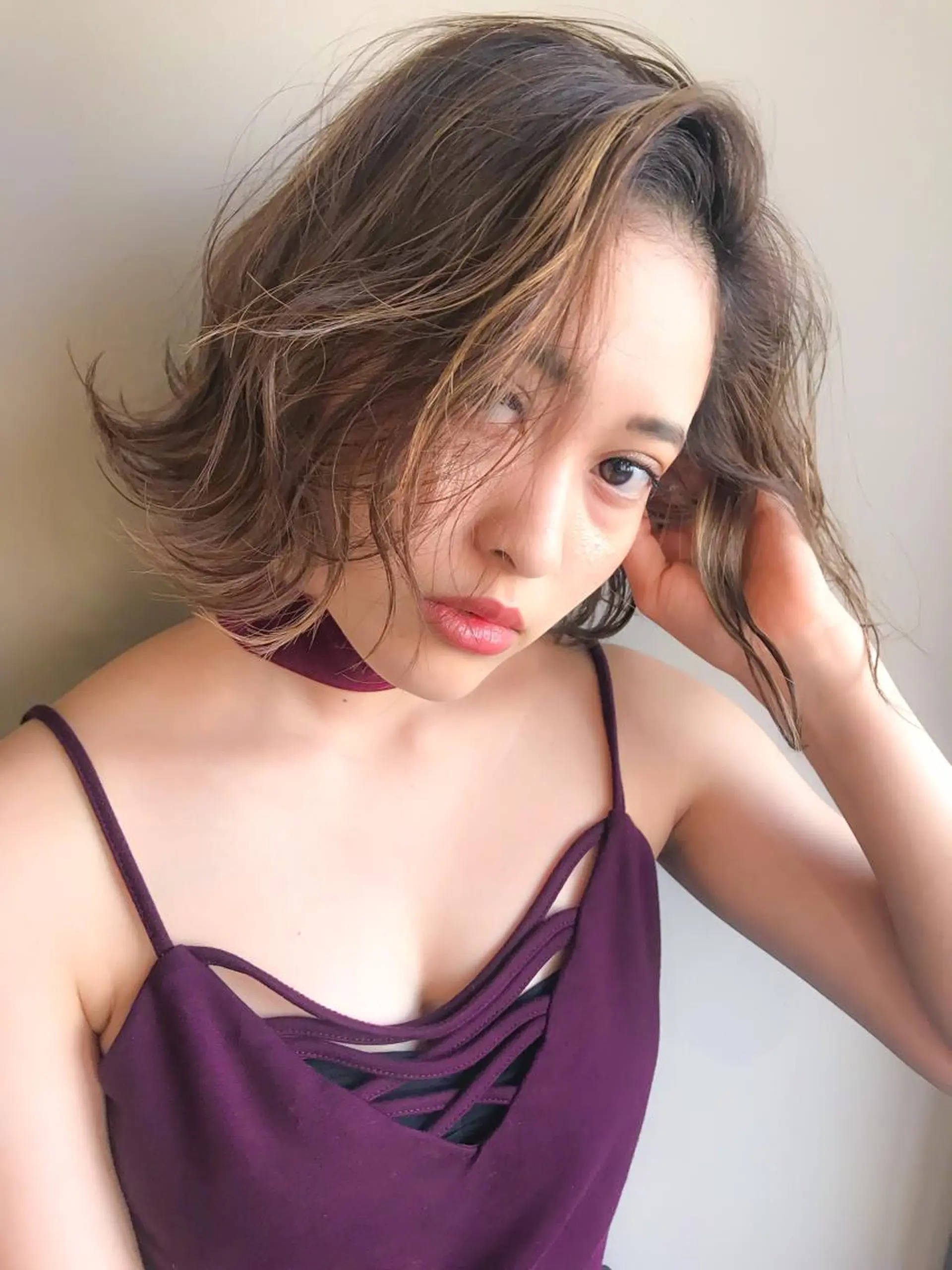 ショート カラー ハイライトカラー ボブ ハイライト 🇨🇳ワンホンヘア 下田鉄也のヘアスタイル