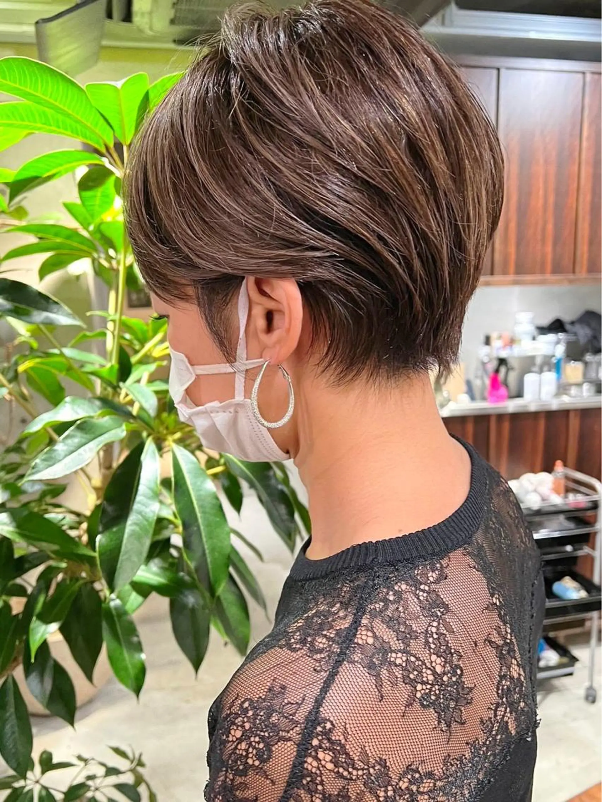 ショート ショートボブ ボブ ハイライト 髪質改善 レイヤーカット 横浜 店長 橋場優のヘアスタイル