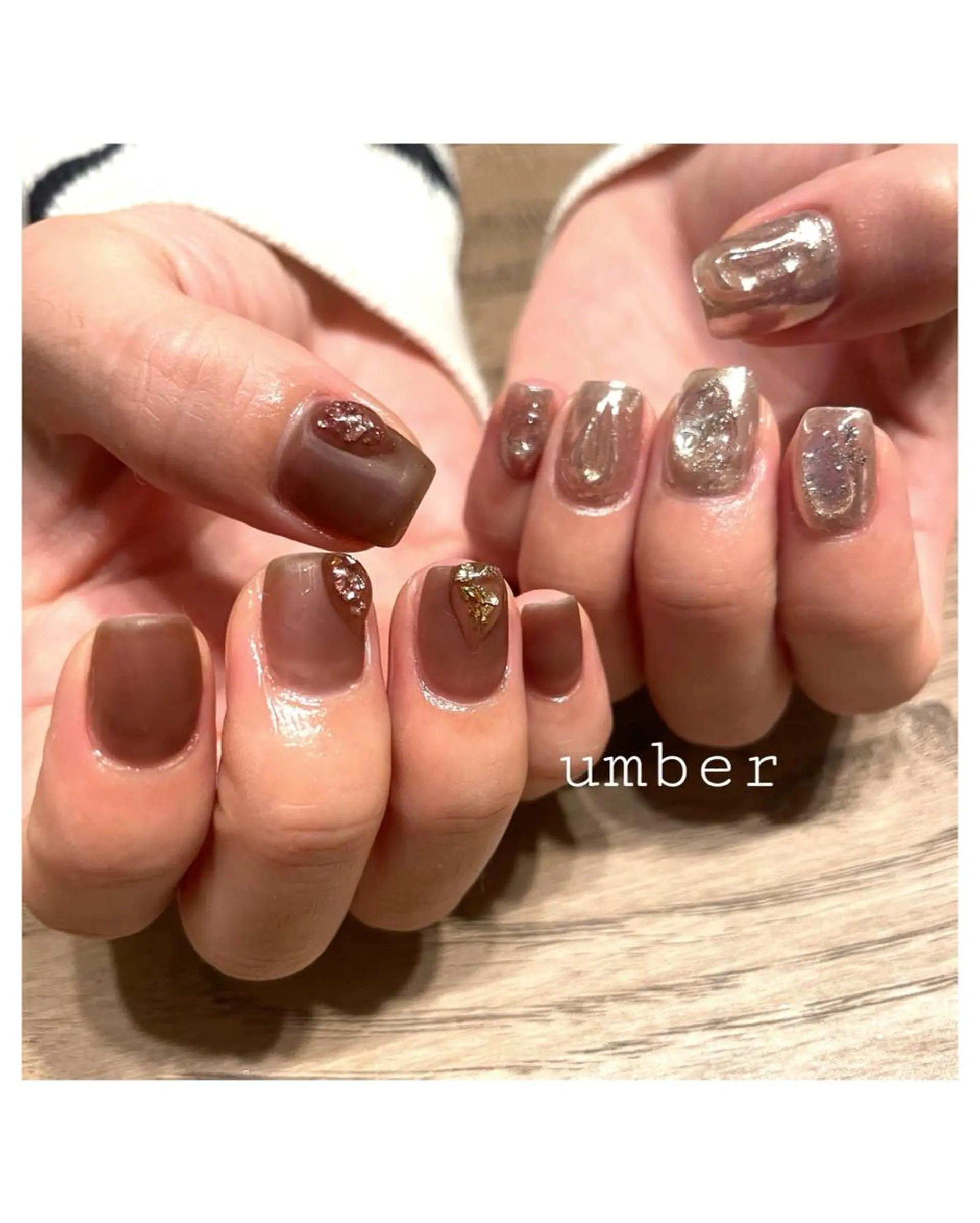 ネイル クリアネイル フラッシュネイル フットネイル フレンチネイル マグネットネイル ハンドネイル umber 三茶1分のネイルデザイン