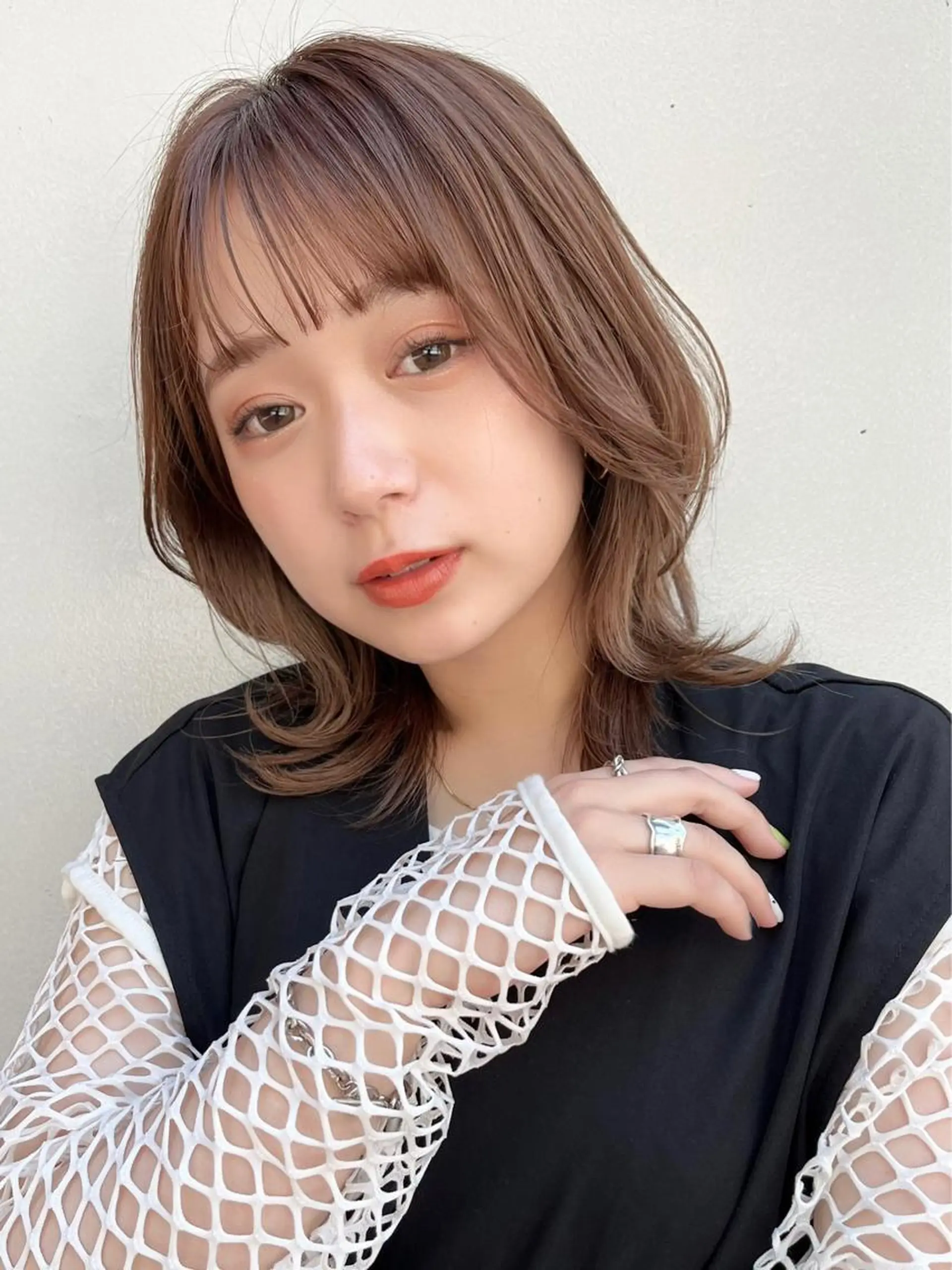 ミディアム カラー くびれヘア ウルフカット 髪質改善カラー☆ ヘアアレンジmiyuのヘアスタイル