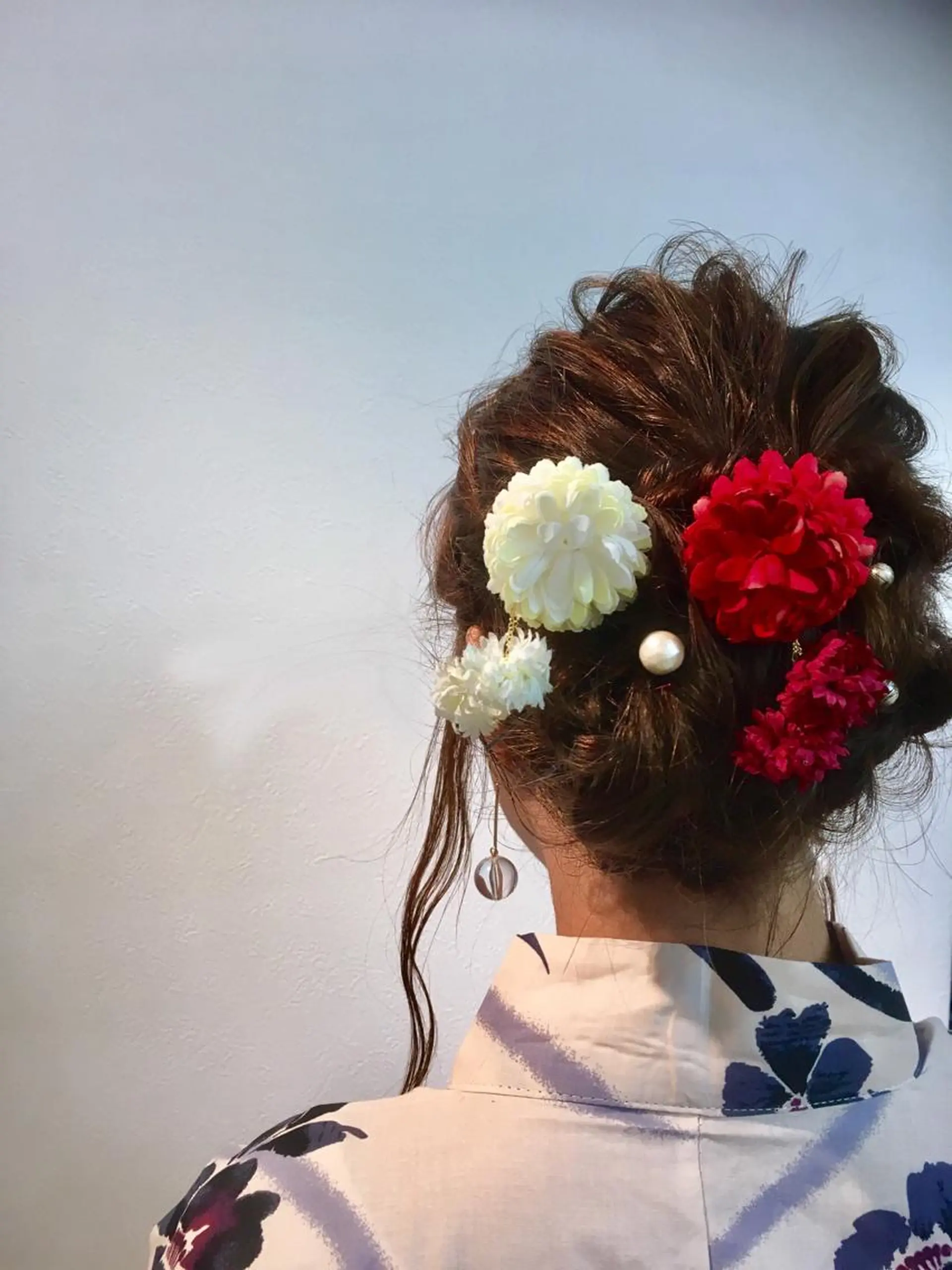 ロング 浴衣 安永 涼のヘアスタイル