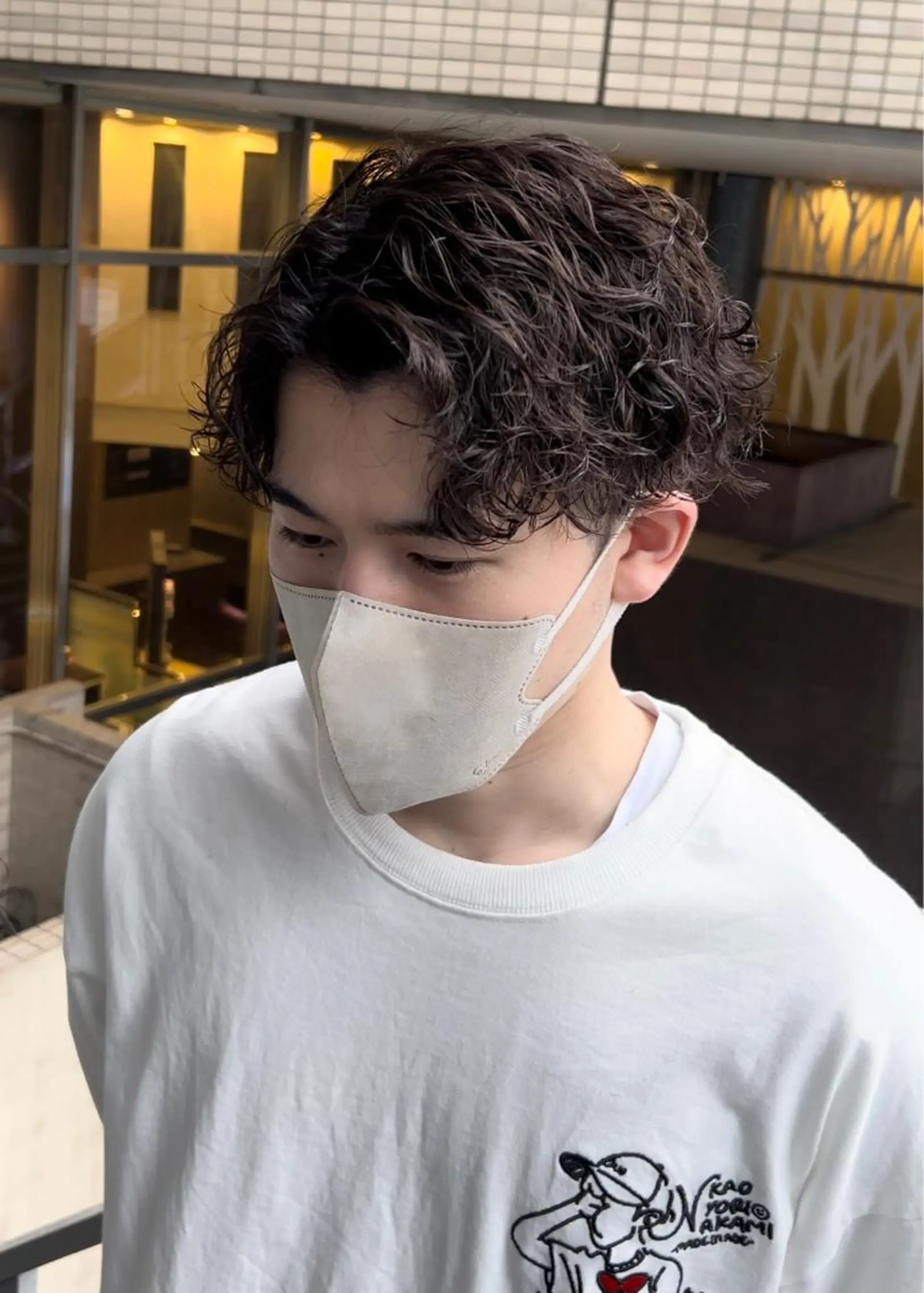 パーマ メンズ 曲がる縮毛矯正 LIBER 　岩名のヘアスタイル