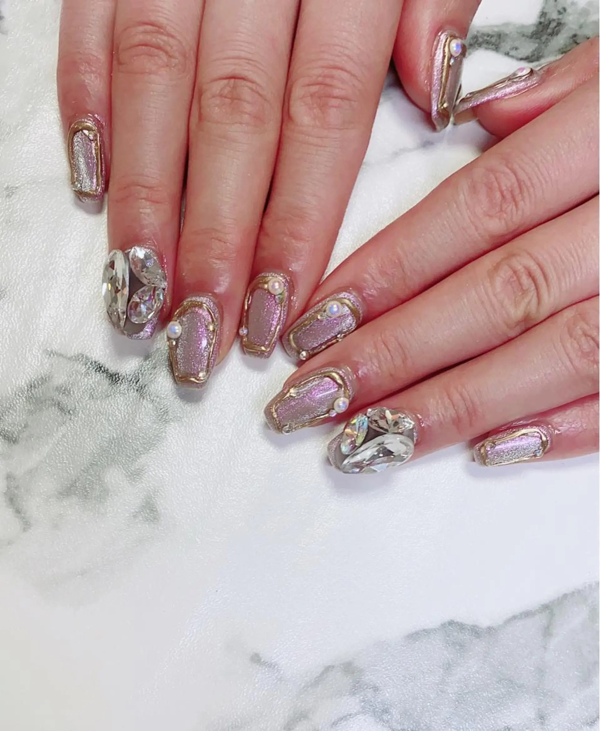 ロング カラー ネイル Q Free nailsのネイルデザイン