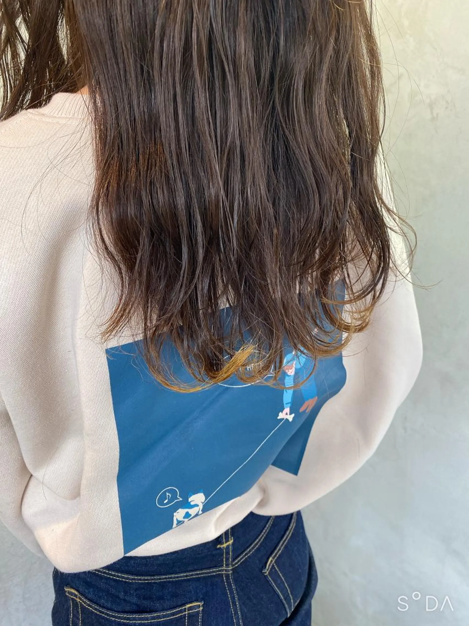 セミロング カラー ヘアアレンジ イエローカラー stylist/蛯谷 珠里のヘアスタイル