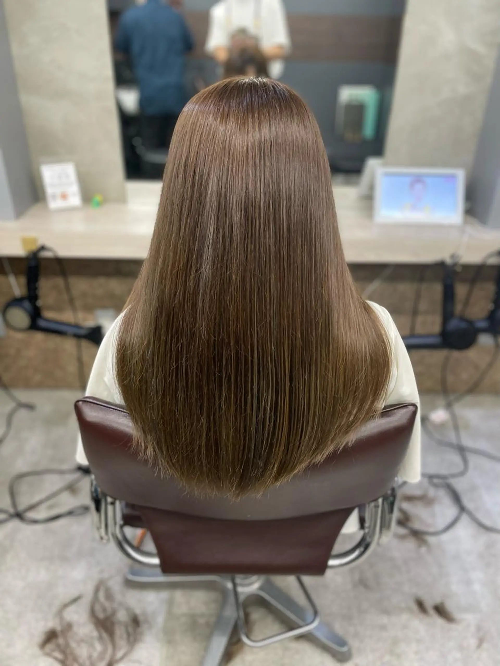 ロング ボブ 髪質改善 レイヤーカット トリートメント カット ヘアカラー トリートメント 🌟髪質改善ケアカラ ー美髪縮毛矯正y🌟のヘアスタイル