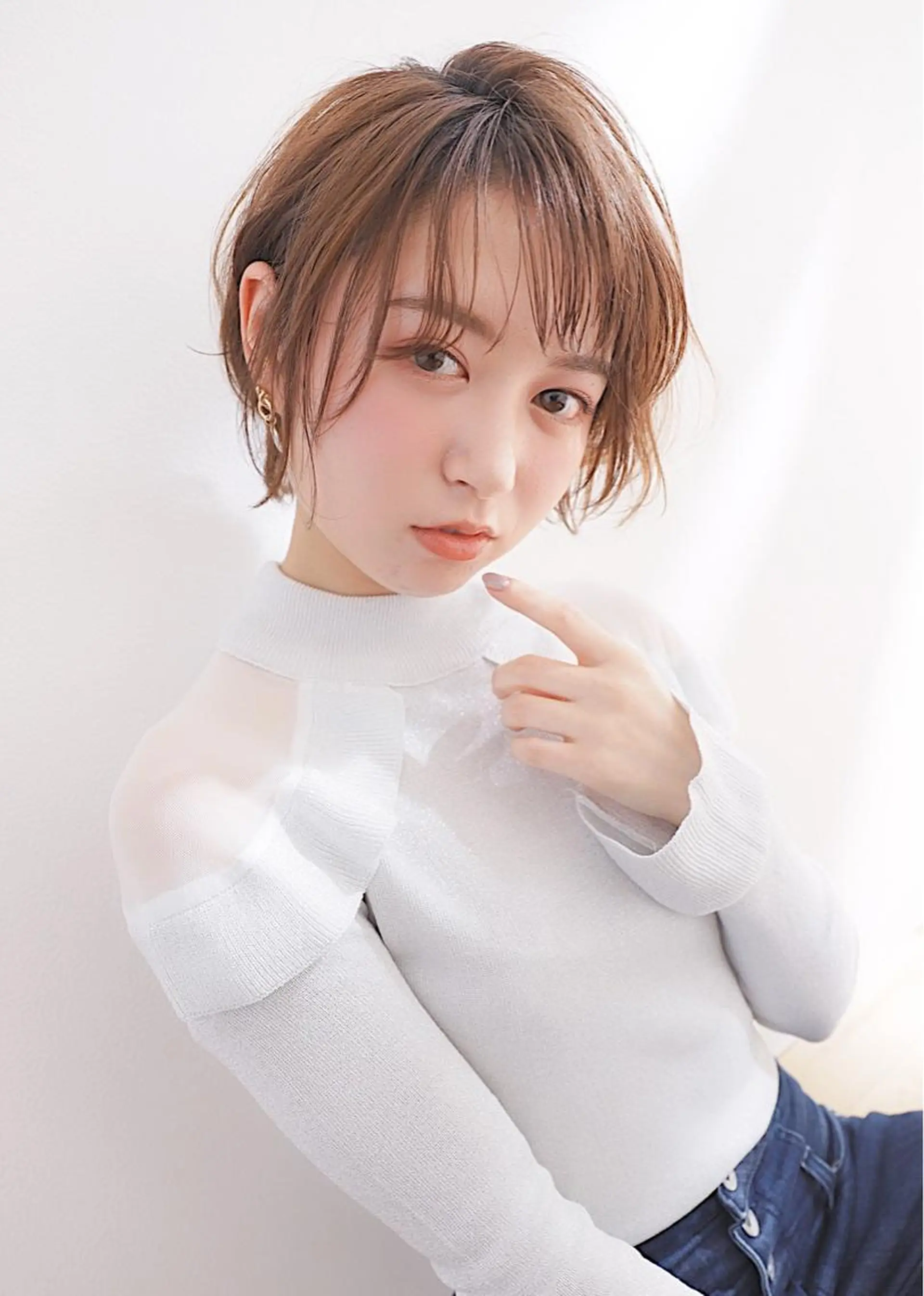 ショート アッシュ ショートヘア リンネ 甲東園のヘアスタイル