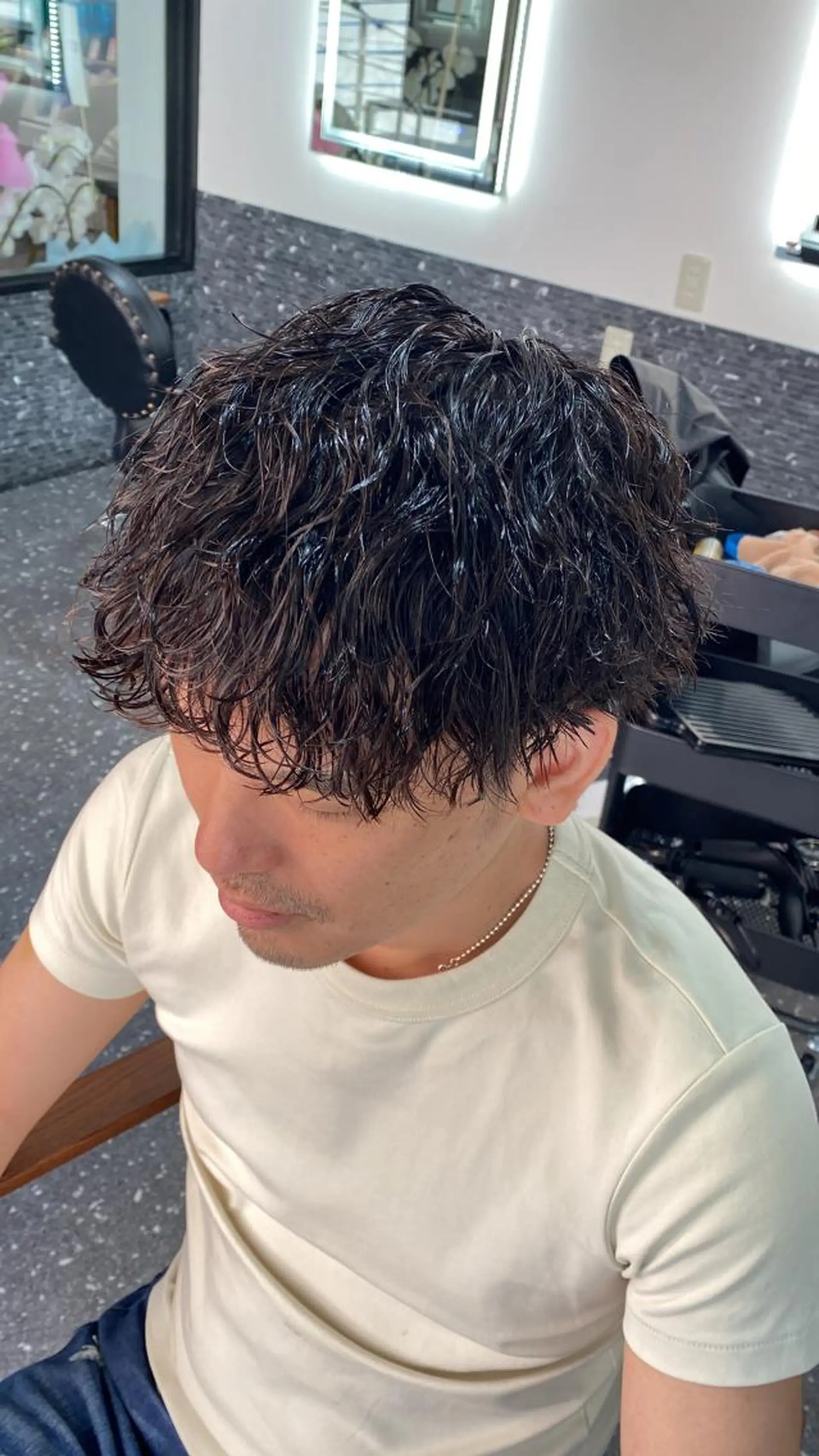 ショート パーマ パーマ/ダブルカラー ブリーチ⭐️海斗のヘアスタイル