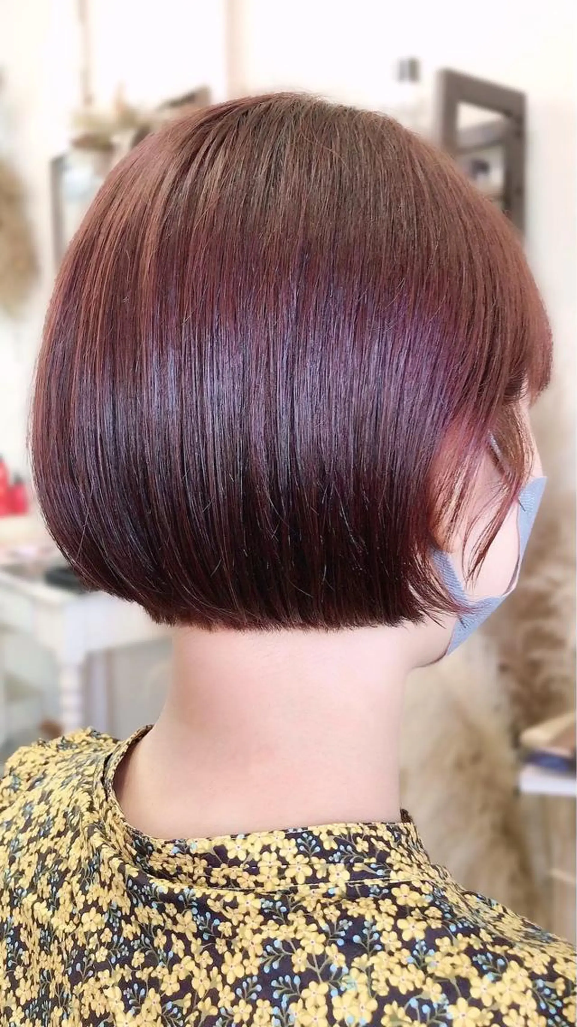 ショート カラー ケアカラー レッドカラー ボブ ヘアカラー トリートメント hair works raptureのヘアスタイル