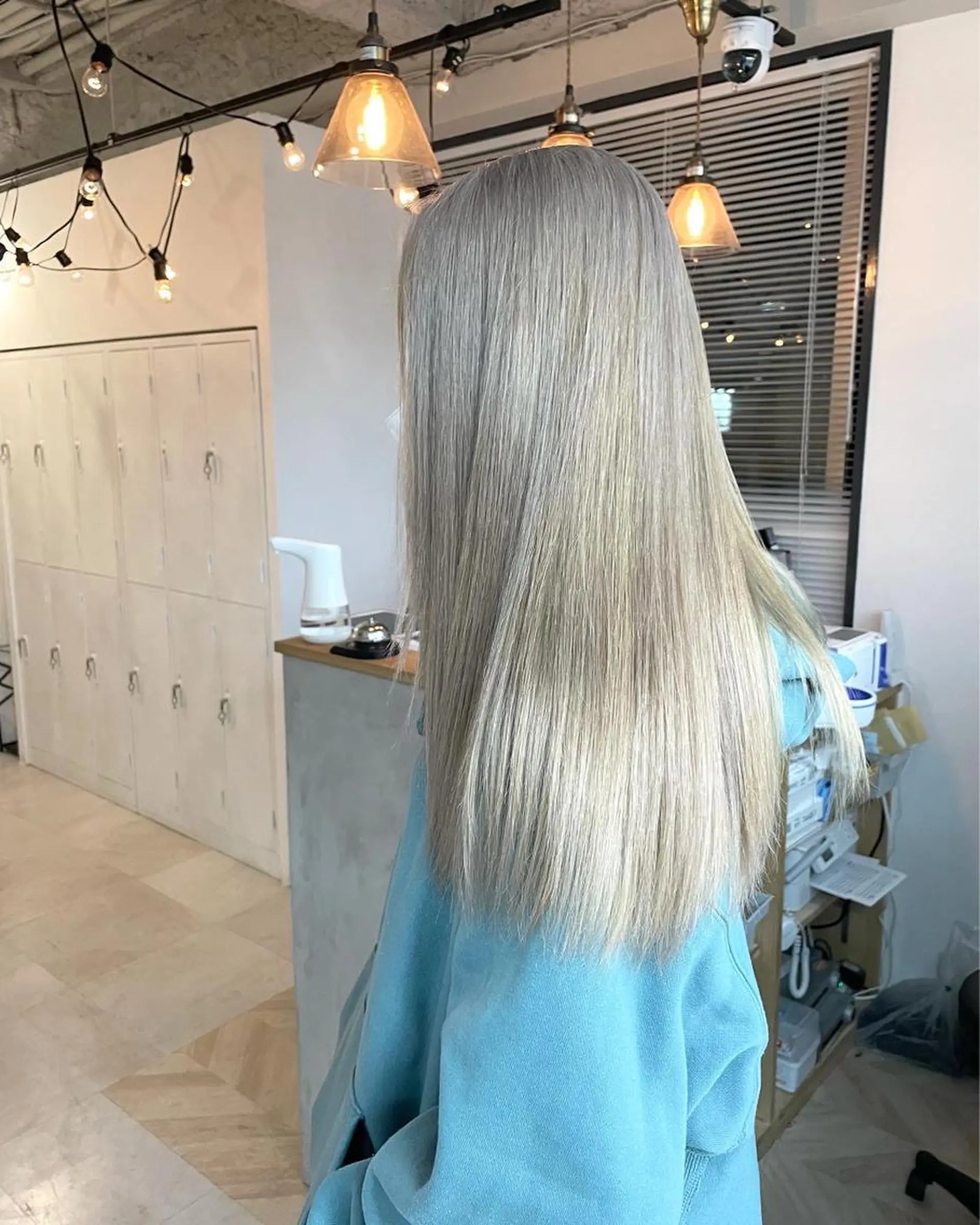 ロング カラー ヘアカラー トリートメント 難波/心斎橋/ボブ/ 髪質改善/ハイトーンのヘアスタイル