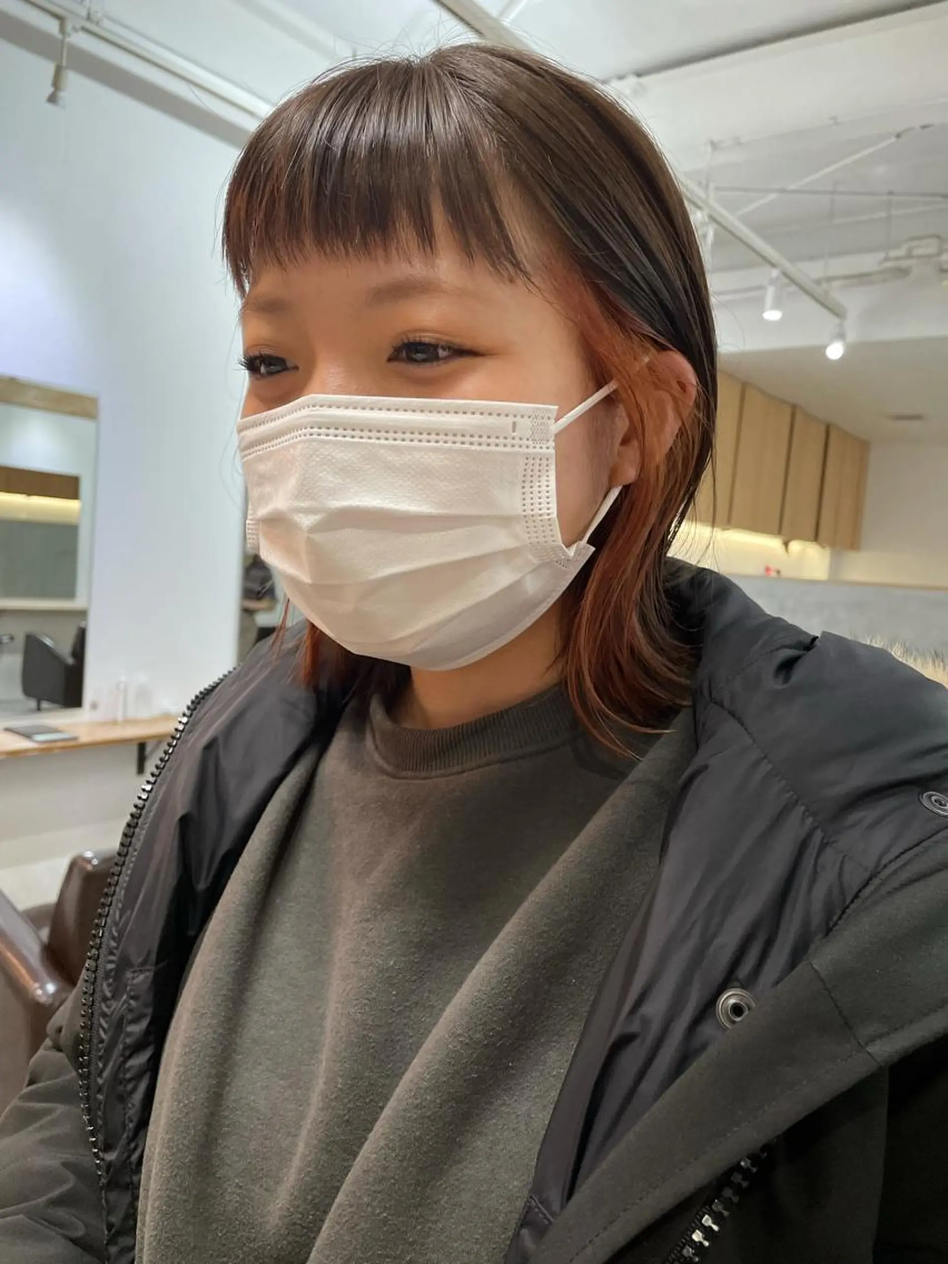 ミディアム カラー オレンジ ヘアカラー トリートメント パーマ/透明感カラー /ボブ/吉田一生のヘアスタイル