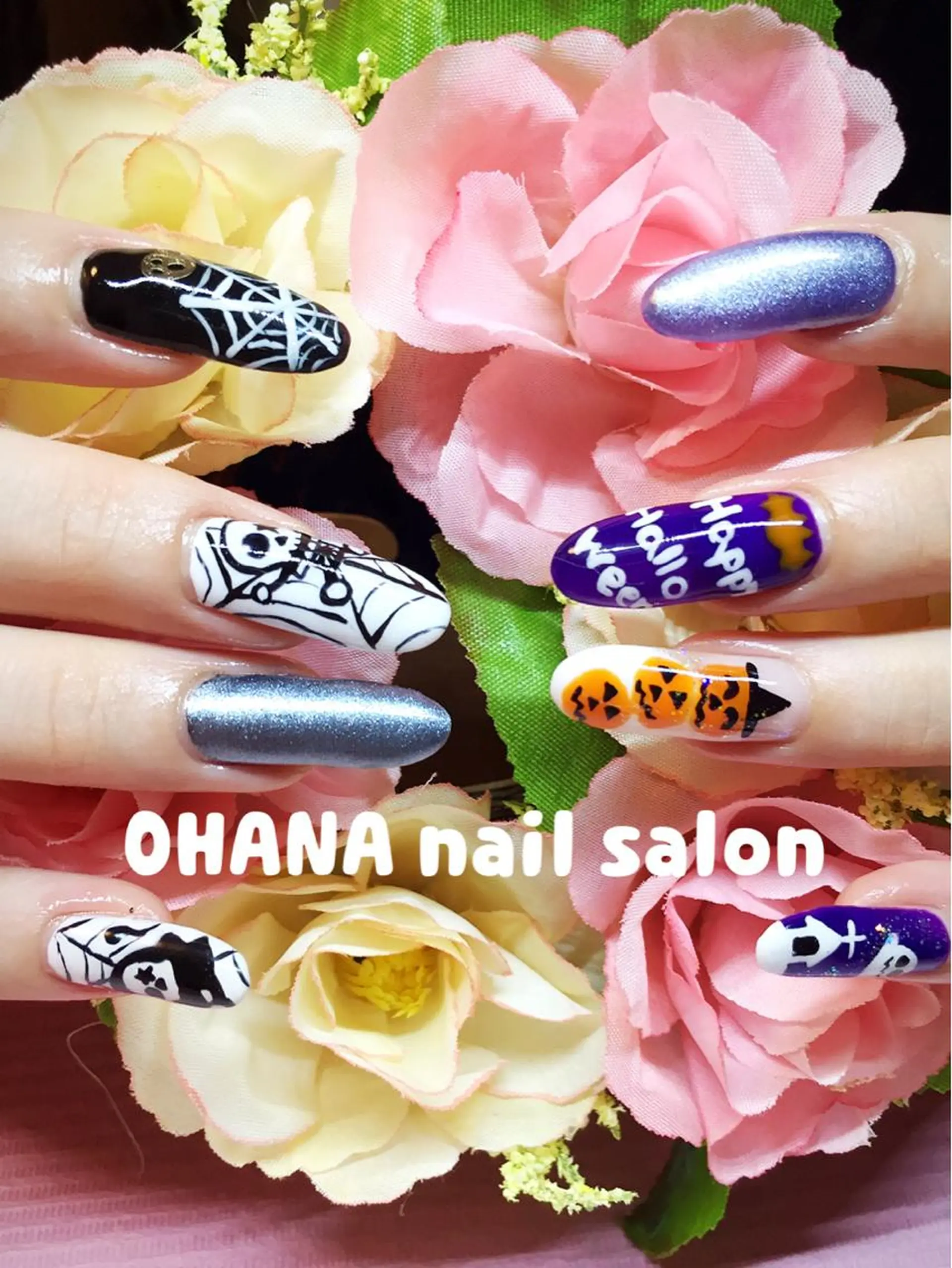 ネイル ハロウィン オレンジ 那覇🏝️台湾人 ネイリストSHIUのネイルデザイン