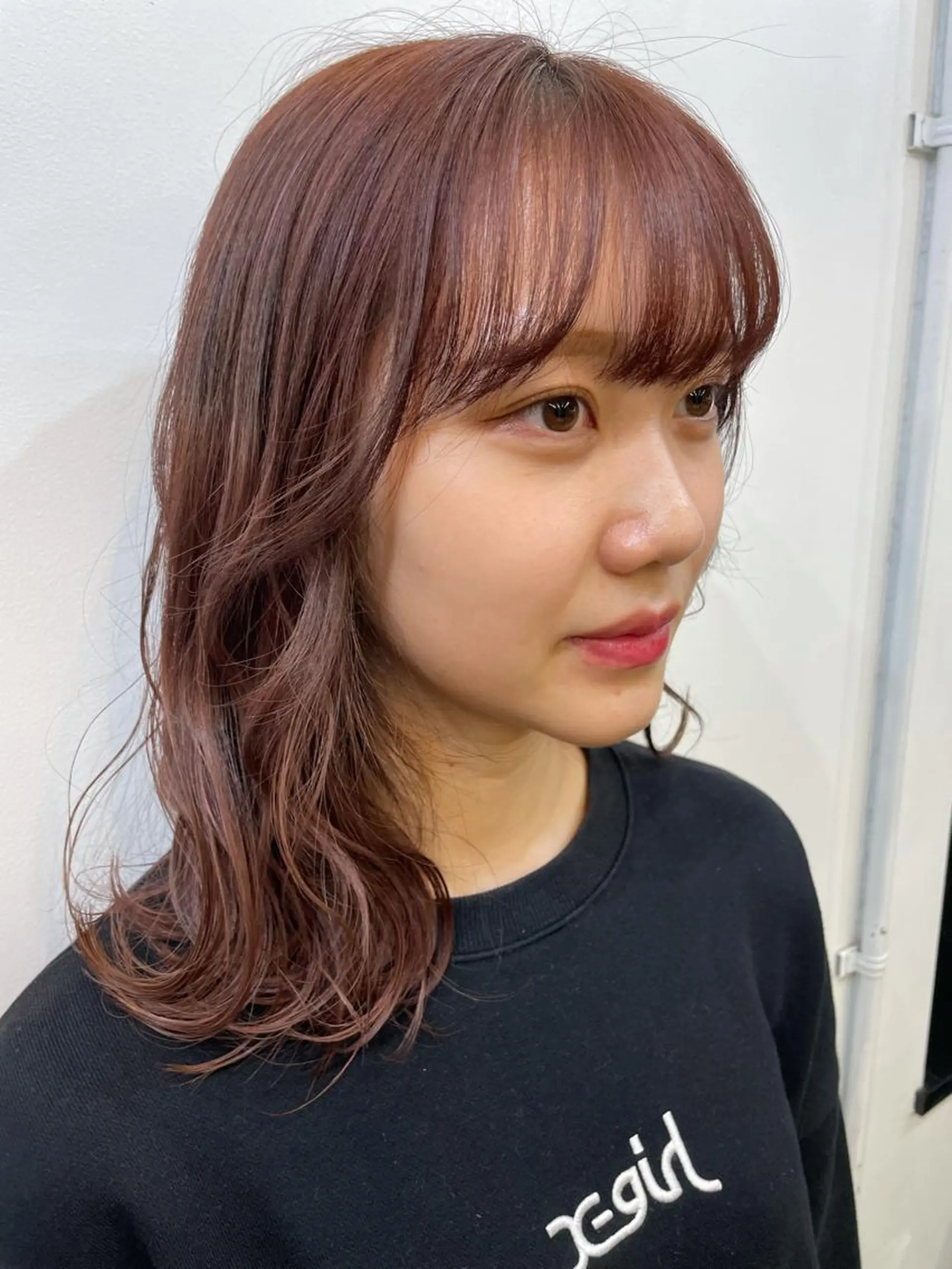 ミディアム カラー ベージュカラー ピンクカラー ピンクベージュ 🦄垢抜けボブ特化× 暖色カラー未来🦄のヘアスタイル