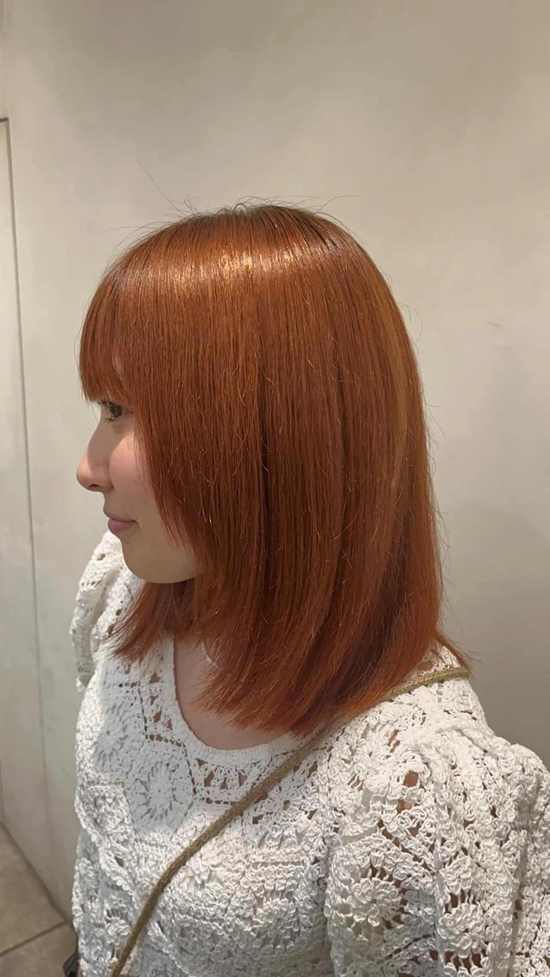 カラー ベージュカラー オレンジ オレンジベージュ ヘアカラー 地毛風ストレート/ ケアカラー/セキネのヘアスタイル