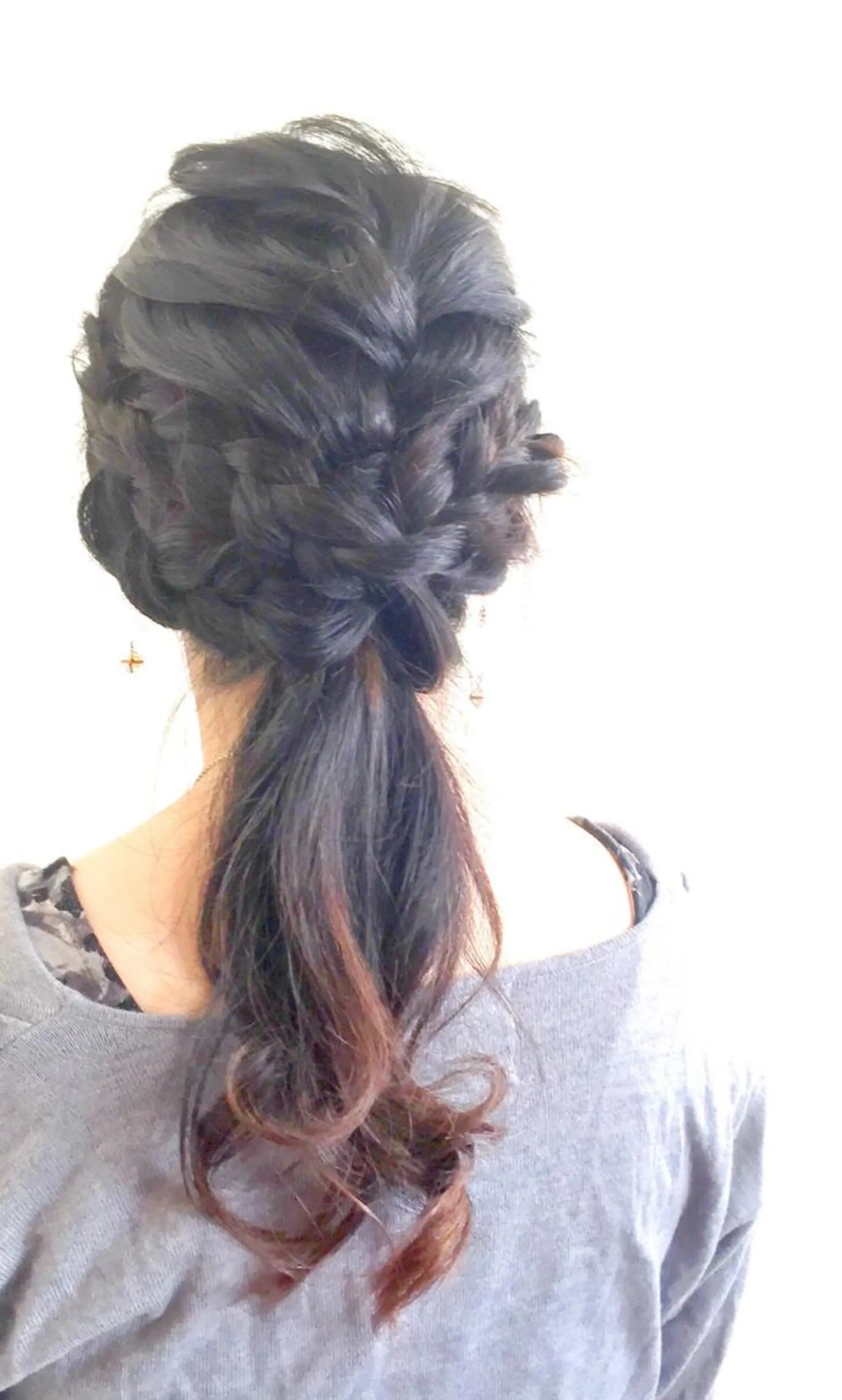 ミディアム セミロング ロング ヘアアレンジ ポニーテール 三つ編み nike所属・nike にけのヘアスタイル