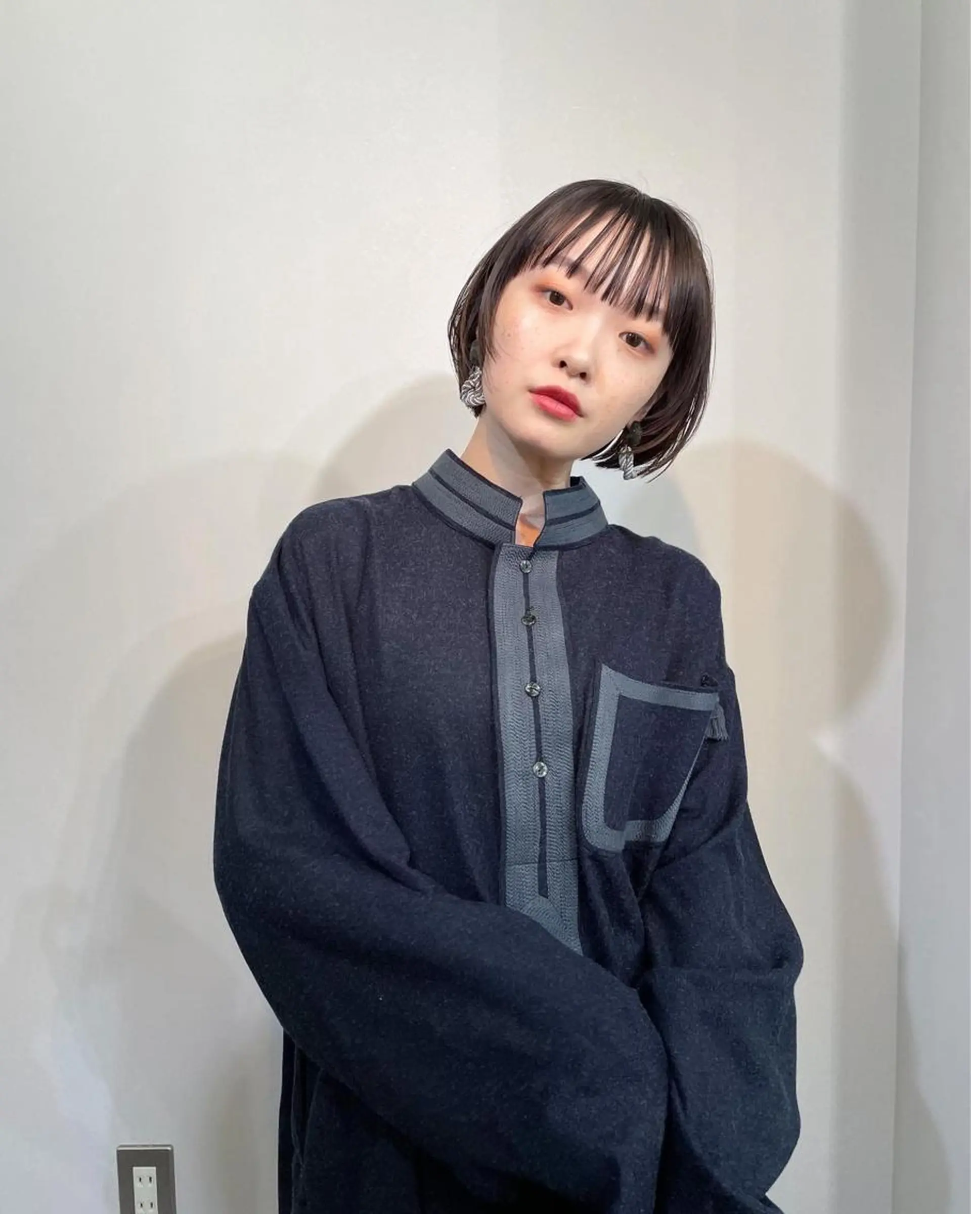 ショート カラー ボブ パーマ＊ 顔まわり似合わせのヘアスタイル