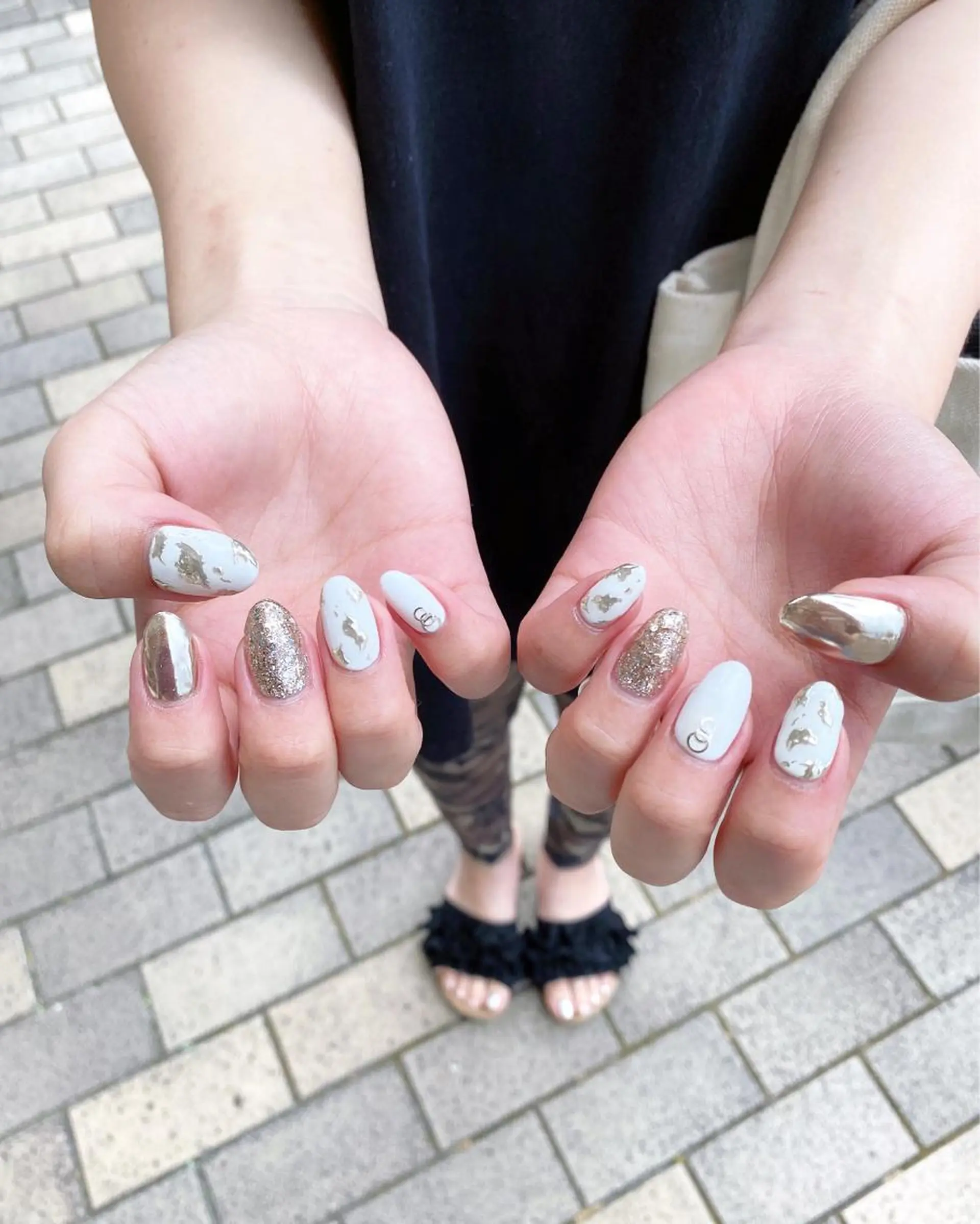 ネイル アニマル柄 ミラーネイル ハンドネイル フットネイル ハンドケア nail salon  AlgeTy所属・✴︎:.｡. MAKI.｡.:✴︎のネイルデザイン