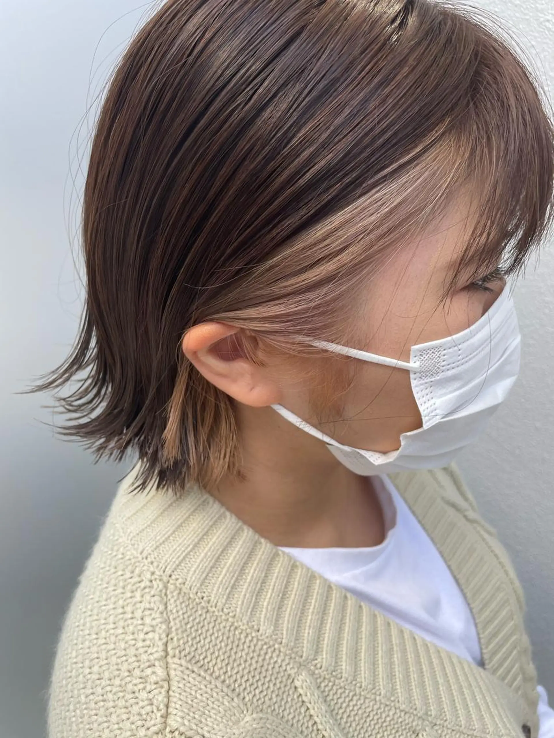 ミディアム 切りっぱなしボブ ショートボブ ミディアムパーマ ミストバング ボブ C’LD hair  produce /シールドヘア所属・モテ髪/ボブ/ショー ト/アダチフウトのヘアスタイル