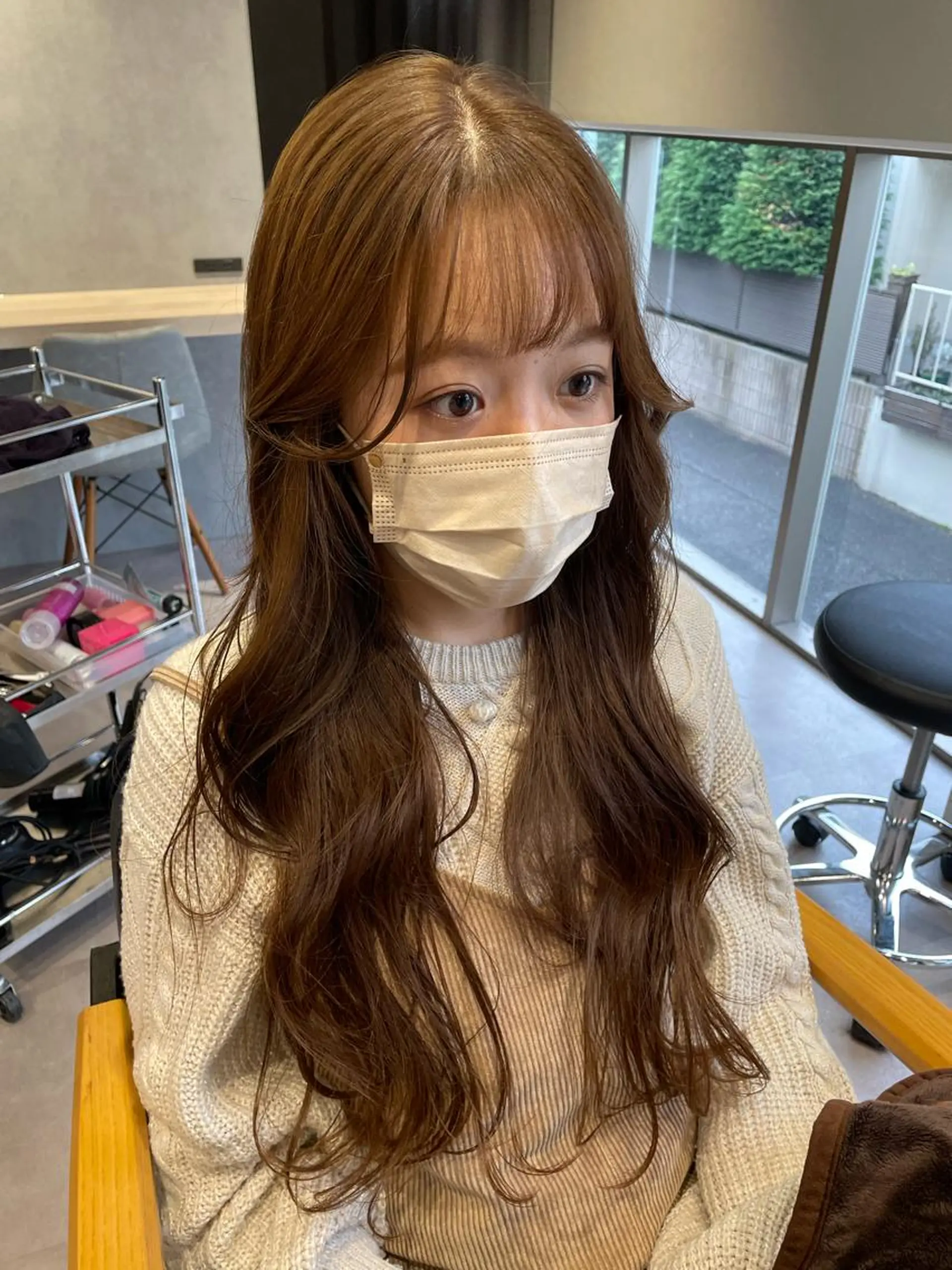 ロング カラー アッシュ ブリーチ ケアブリーチ ショコラグレージュ ダークアッシュ 韓国風/オシャレ /縮毛矯正/滝口琴未のヘアスタイル