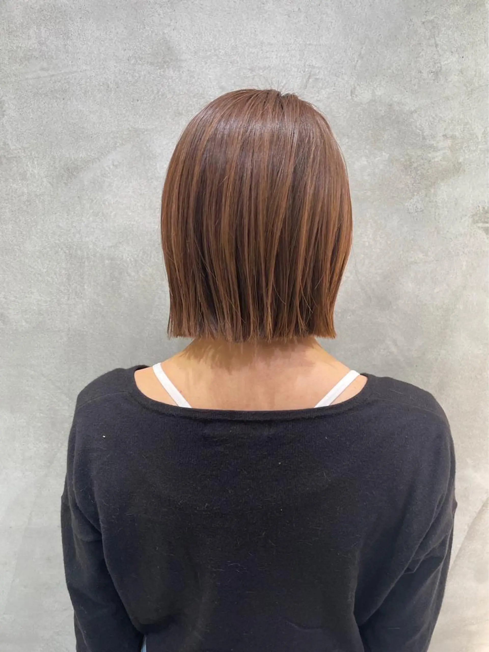 ミディアム カラー ヘアアレンジ ワンレンボブ ショートボブ アッシュ バレイヤージュ ベージュカラー ヘアカラー トリートメント 髪質改善【縮毛矯正】 北千住で美髪に導く人のヘアスタイル