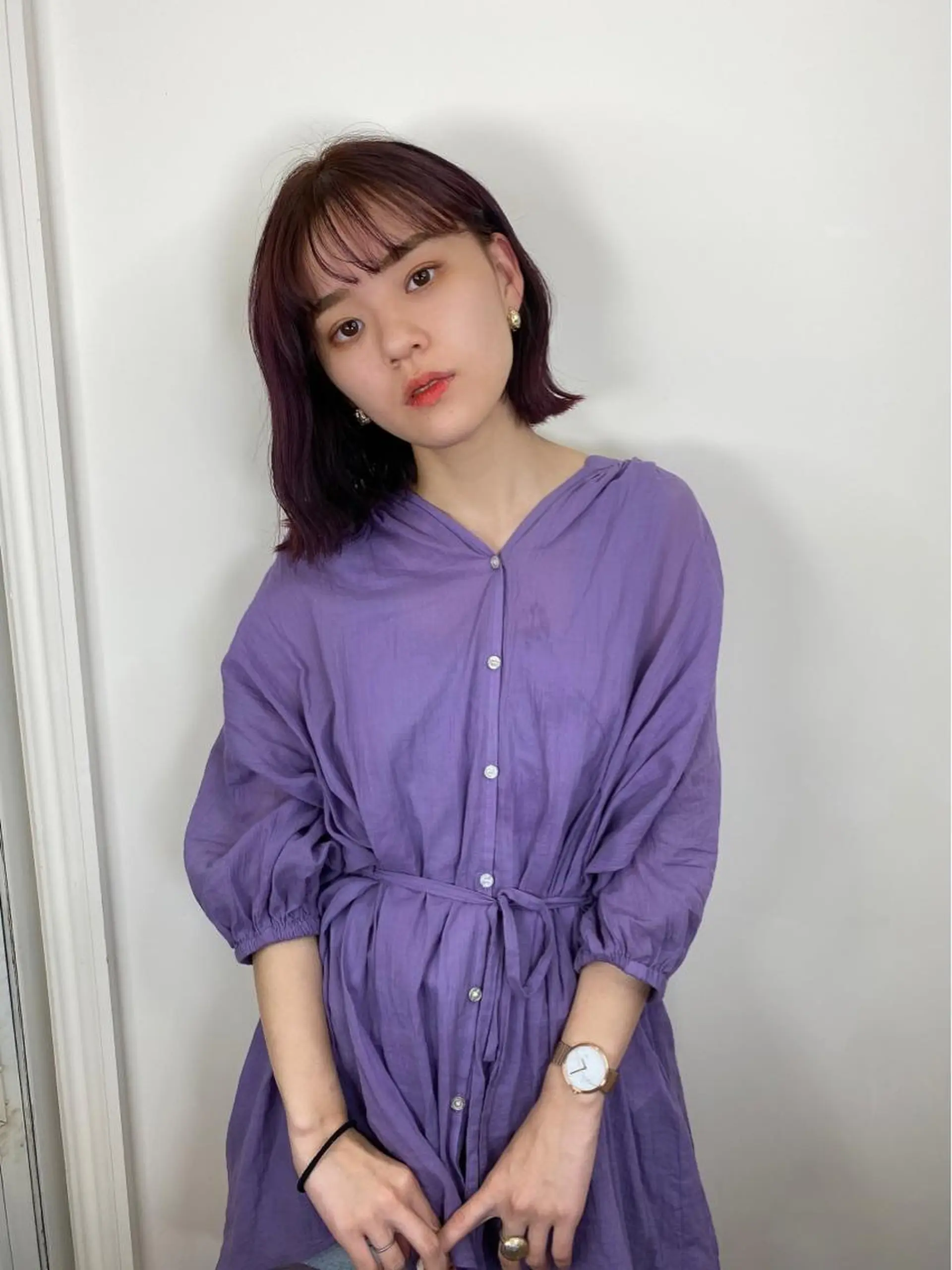 ミディアム 三好 美里のヘアスタイル