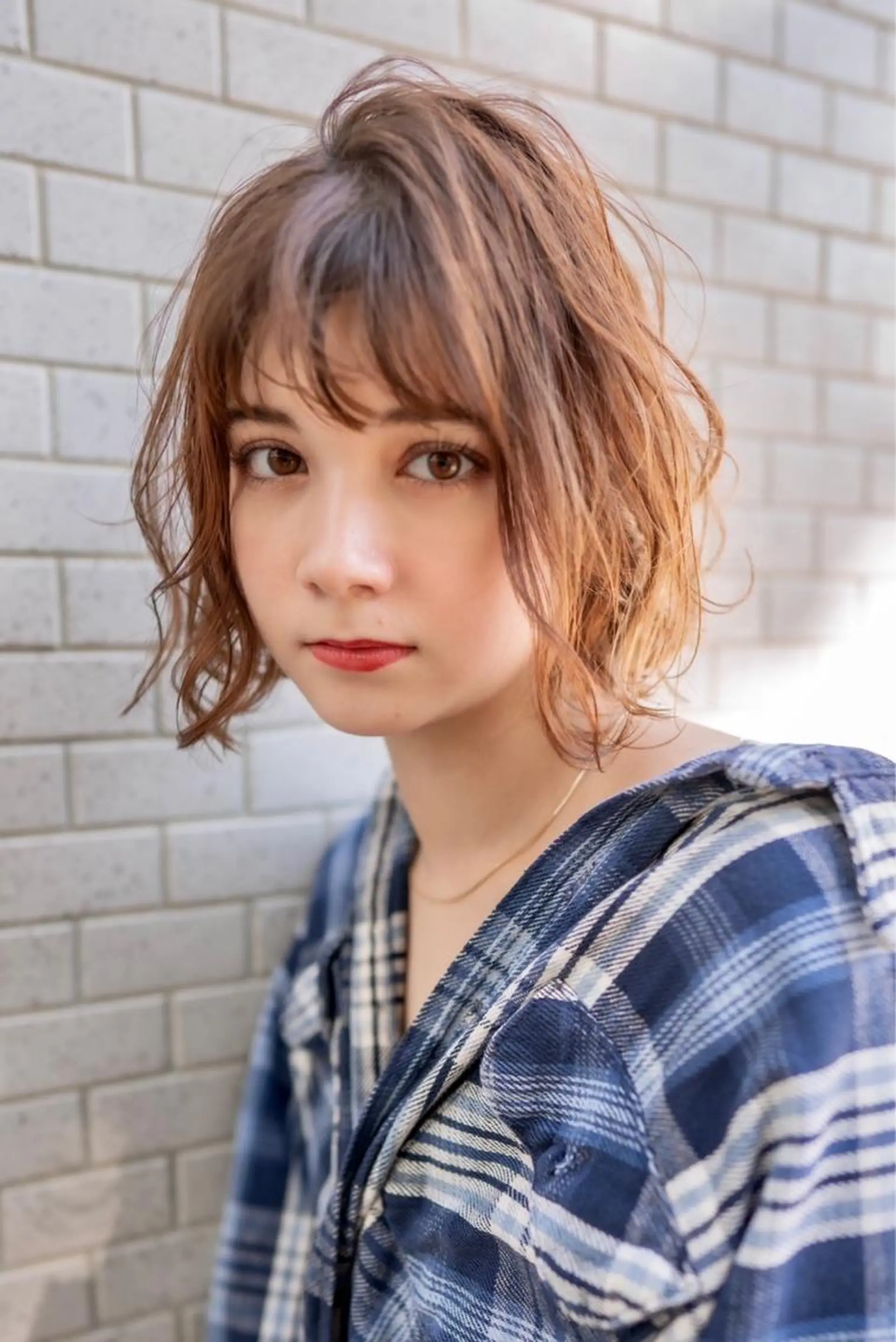 ミディアム カラー バレイヤージュ ボブ レイヤーカット RAF TOKYO所属・10月限定モニター 髪質改善美髪矯正のヘアスタイル