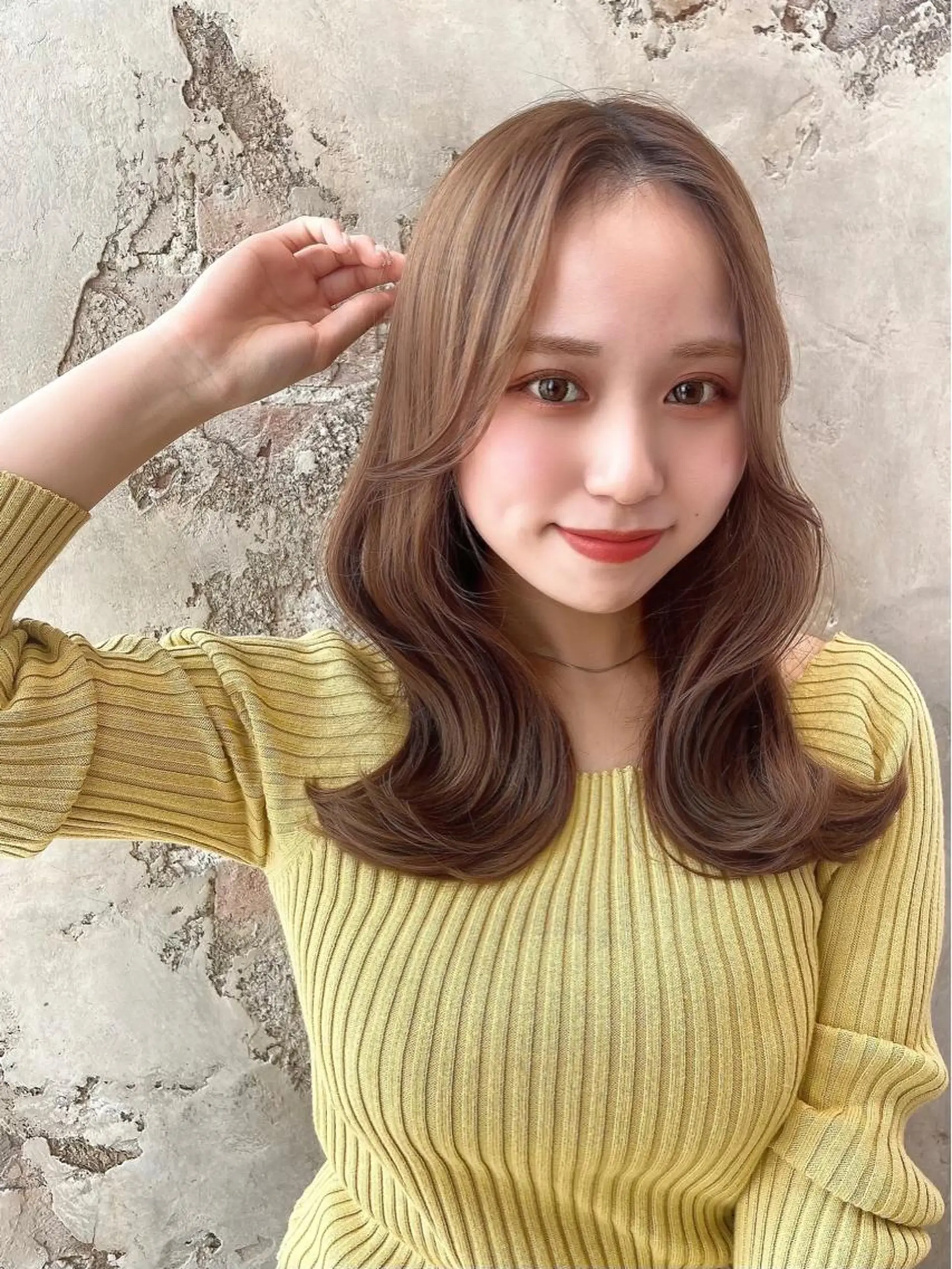 セミロング カラー パーマ ヘアアレンジ くびれヘア 韓国風ヘア Surpass所属・🌈小顔似合わせ SHIHO🌈のヘアスタイル