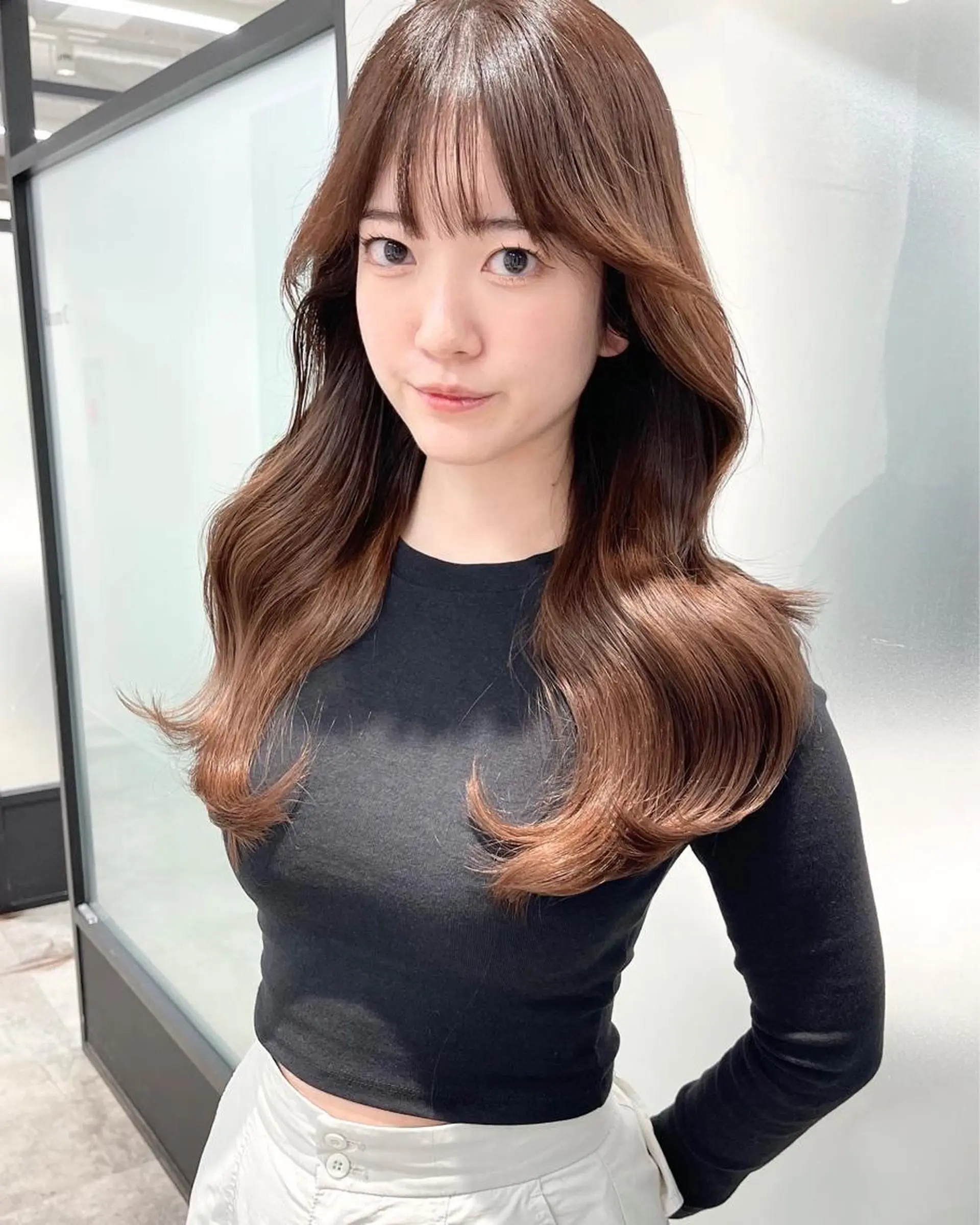 ロング 韓国風ヘア レイヤーカット カット ヘアカラー トリートメント 韓国レイヤーカット 髪質改善▫️水野有真のヘアスタイル