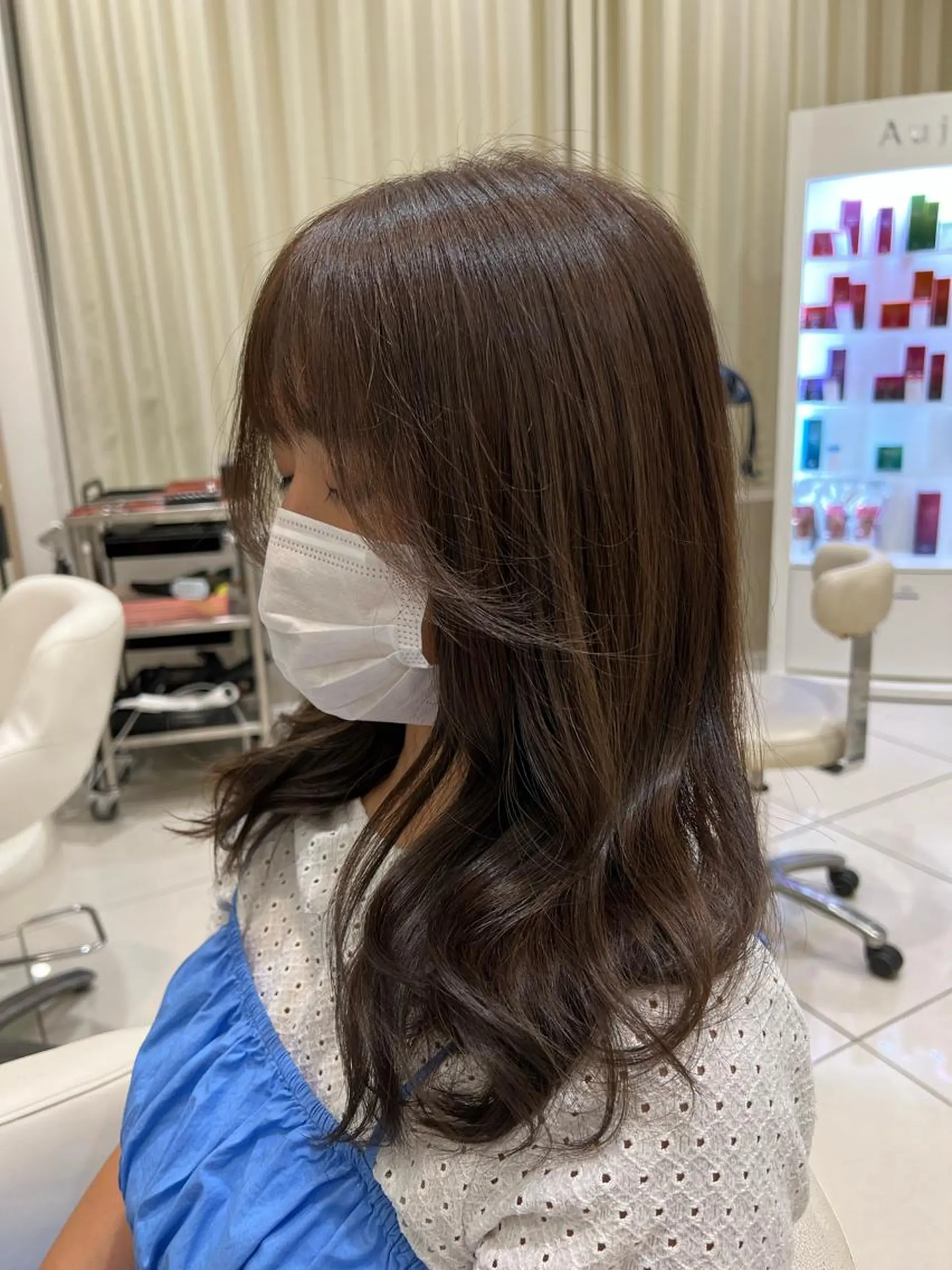 ロング カット ヘアカラー ☃️顔周りレイヤー グレージュSHUTOのヘアスタイル