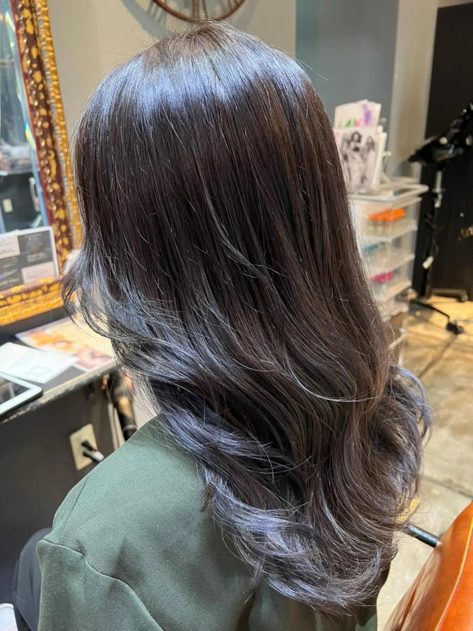 ミディアム カラー パーマ ミディアムパーマ アディクシーカラー アッシュ バレイヤージュ ミストバング カット ヘアカラー 縮毛矯正 【N°deseo】 吉祥寺のヘアスタイル