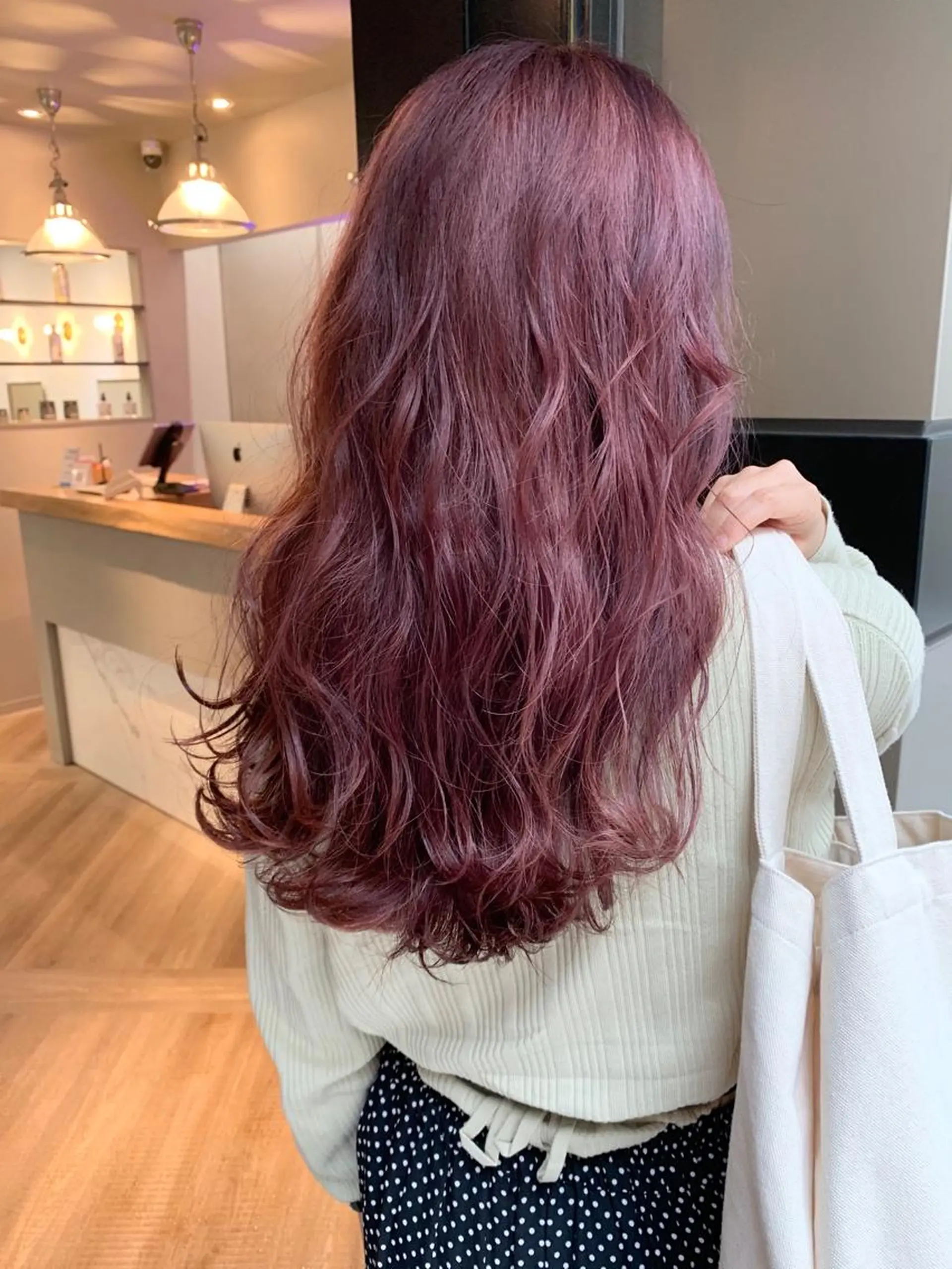 ロング カラー ブリーチ カシス ピンクカラー パープルカラー ヘアカラー 💈平島 拓也💈のヘアスタイル