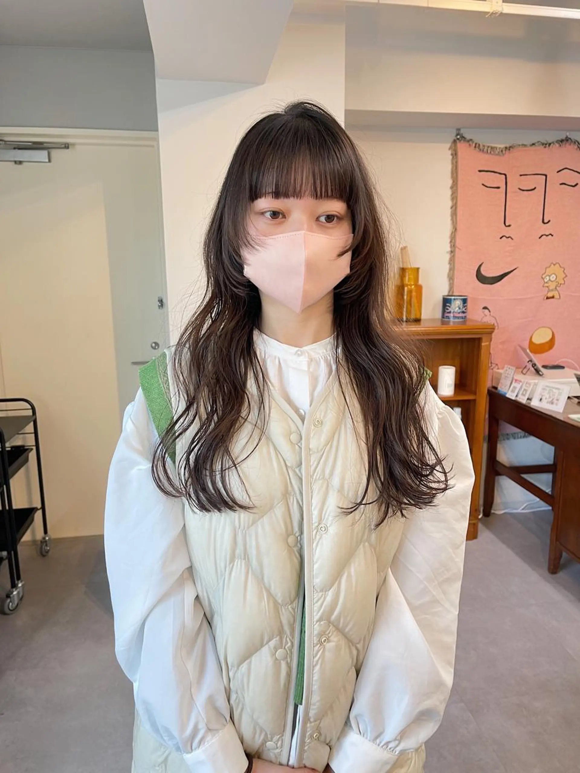 ロング カラー オリーブカラー 顔まわりレイヤー レイヤーカット カット ヘアカラー トリートメント MEY HAIR / CURLYS所属・丁寧なカウンセリング 🌿KENTA🌿のヘアスタイル