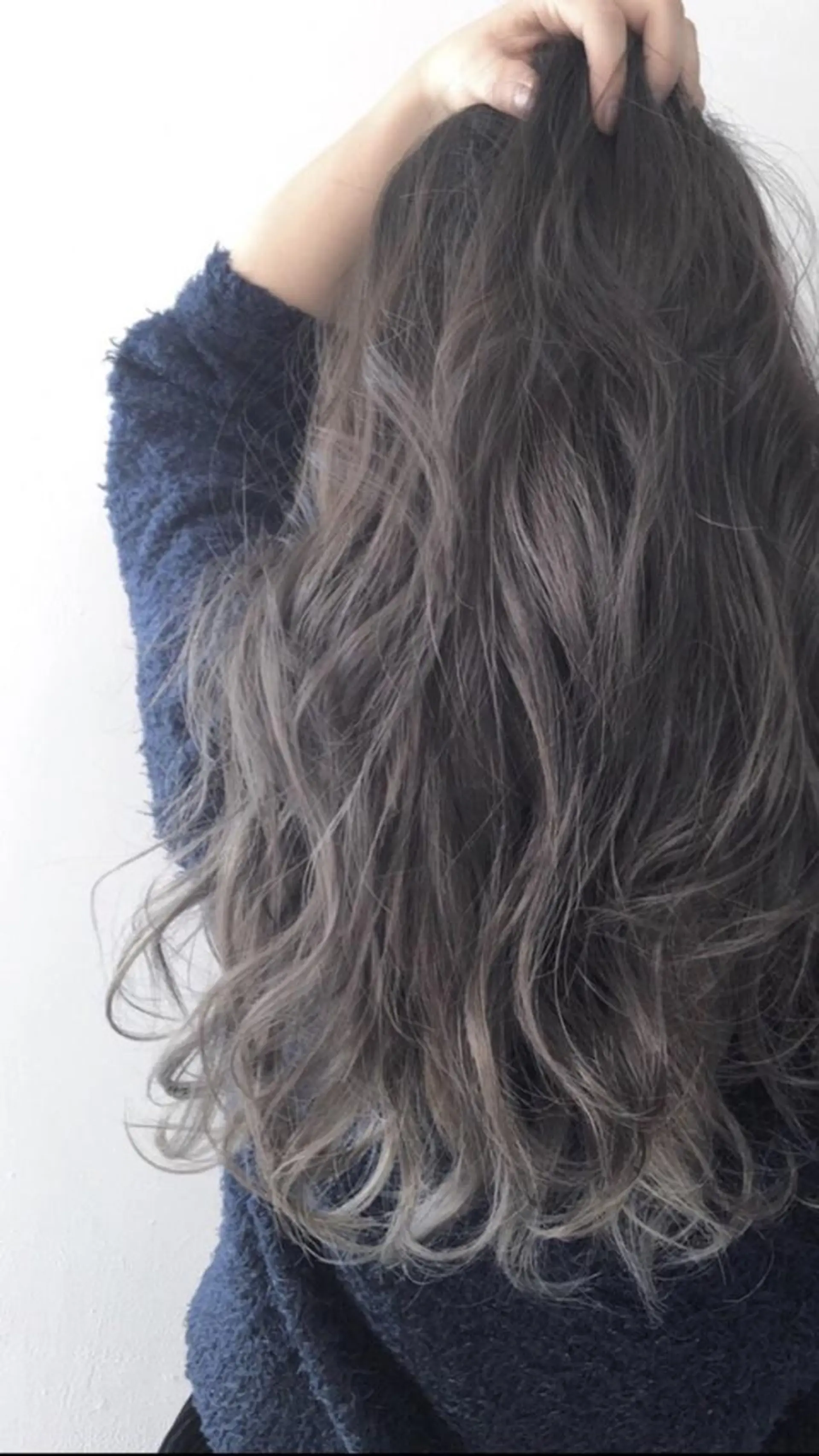 セミロング カラー パーマ チビ編み込みエクステ シールEXどぅ〜すのヘアスタイル