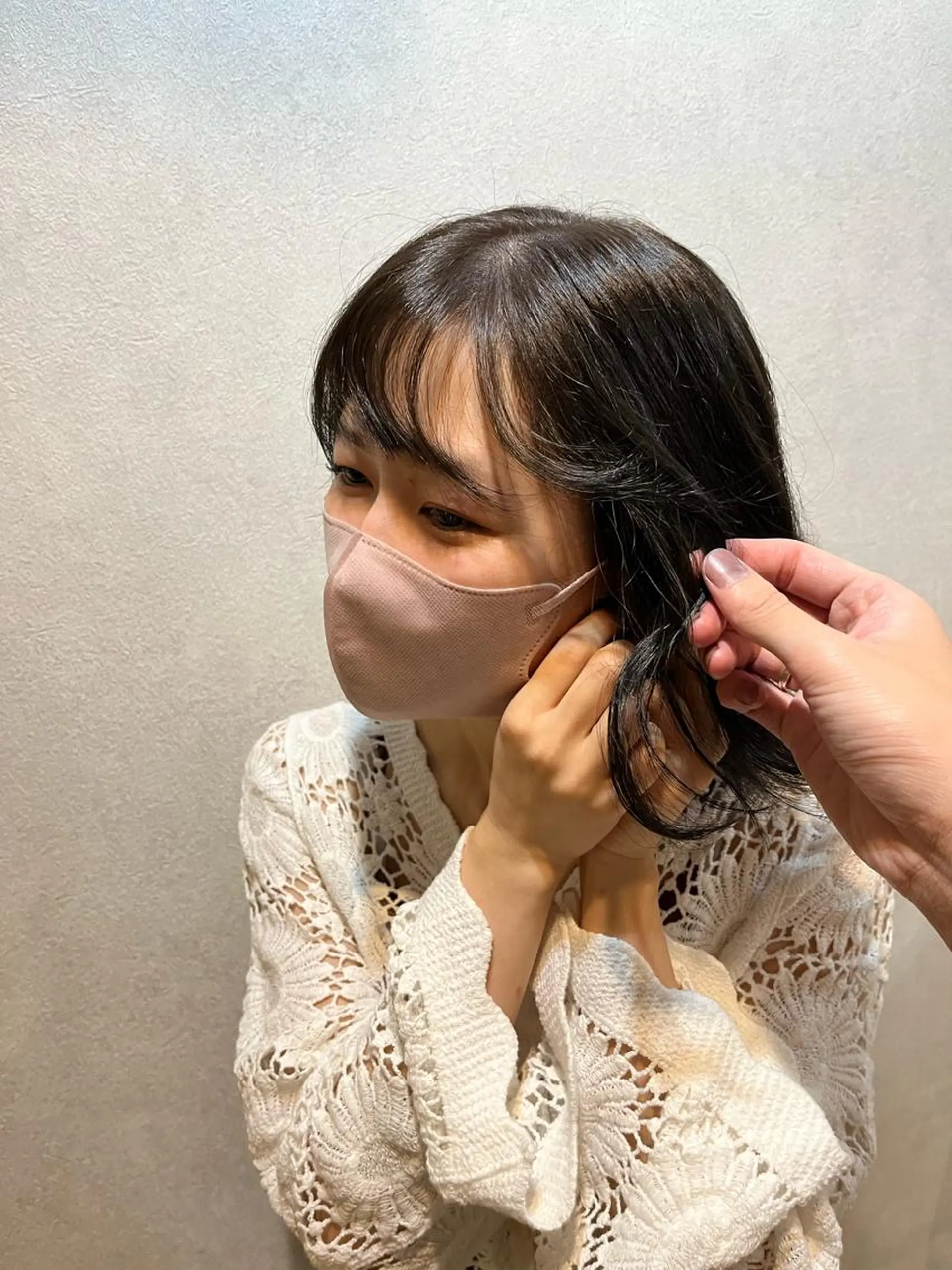 ミディアム カラー パーマ ダークグレー ダークグレージュ グレージュ ダブルカラー 新宿のヘアスタイル