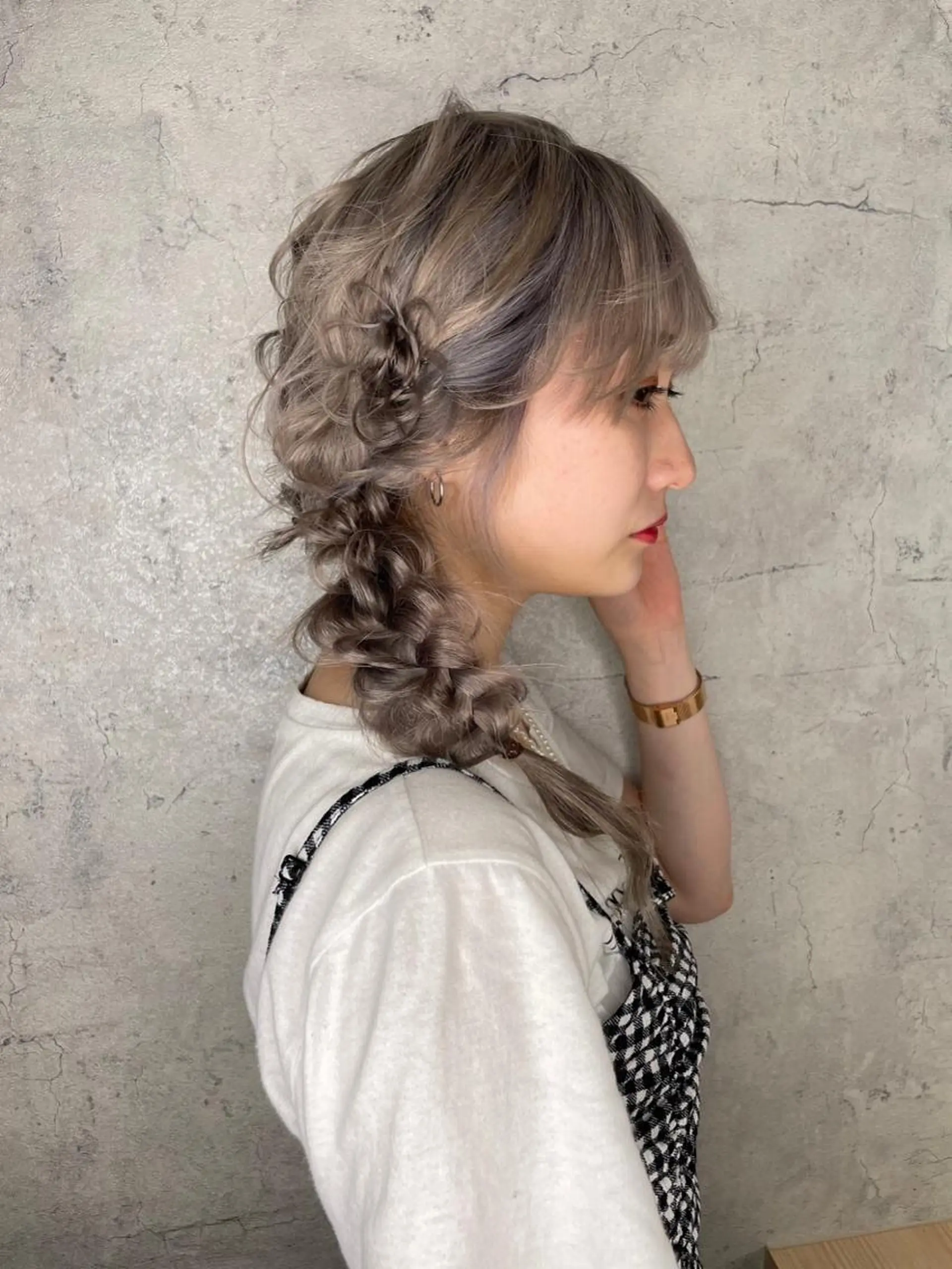 セミロング ヘアアレンジ カット パーマ ヘアセット メンズモテパーマ💙 fuwaのヘアスタイル