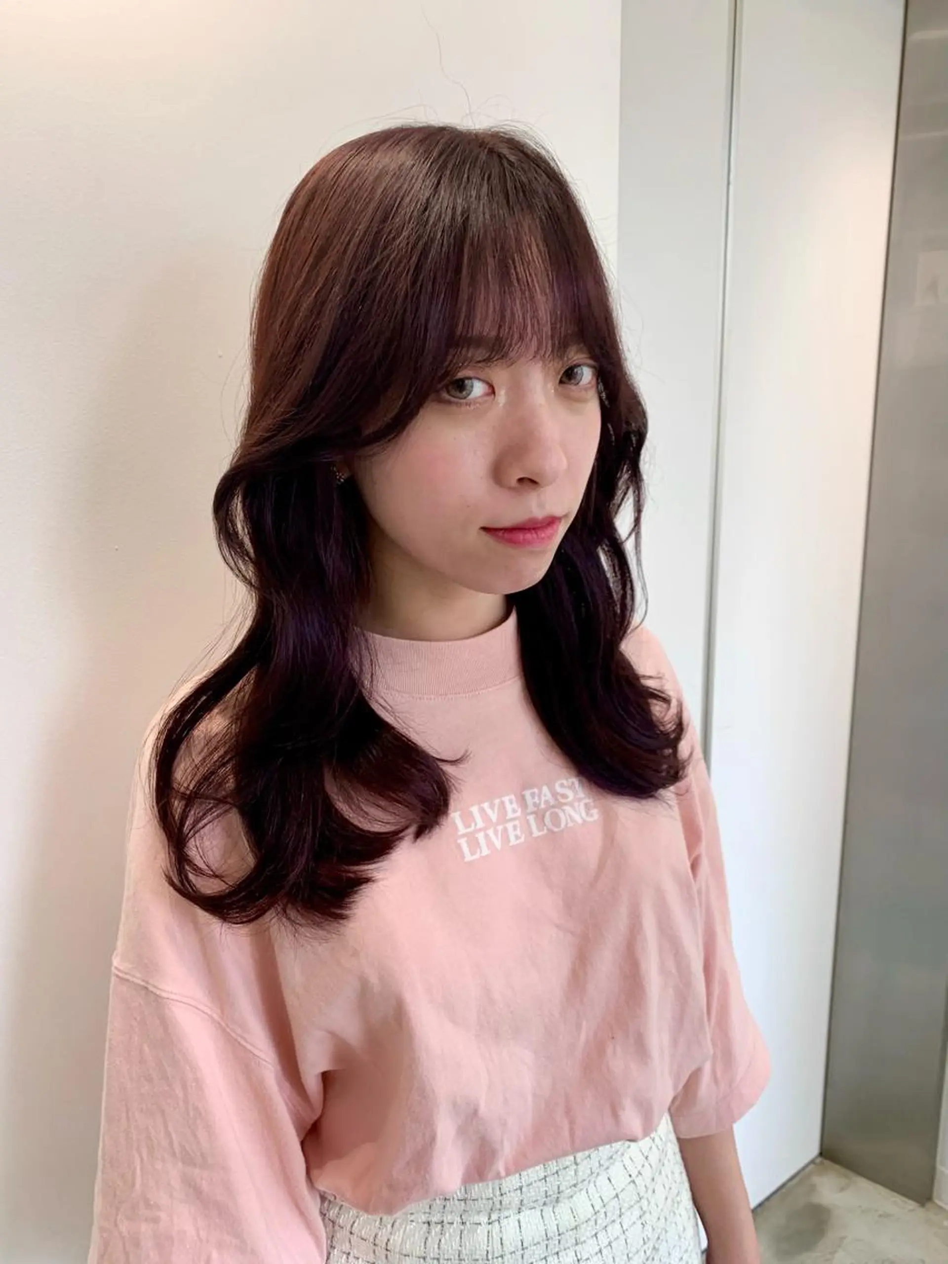 セミロング カラー カット ヘアカラー トリートメント 新宿♥ハッシュカット 暖色カラー♥Unaのヘアスタイル