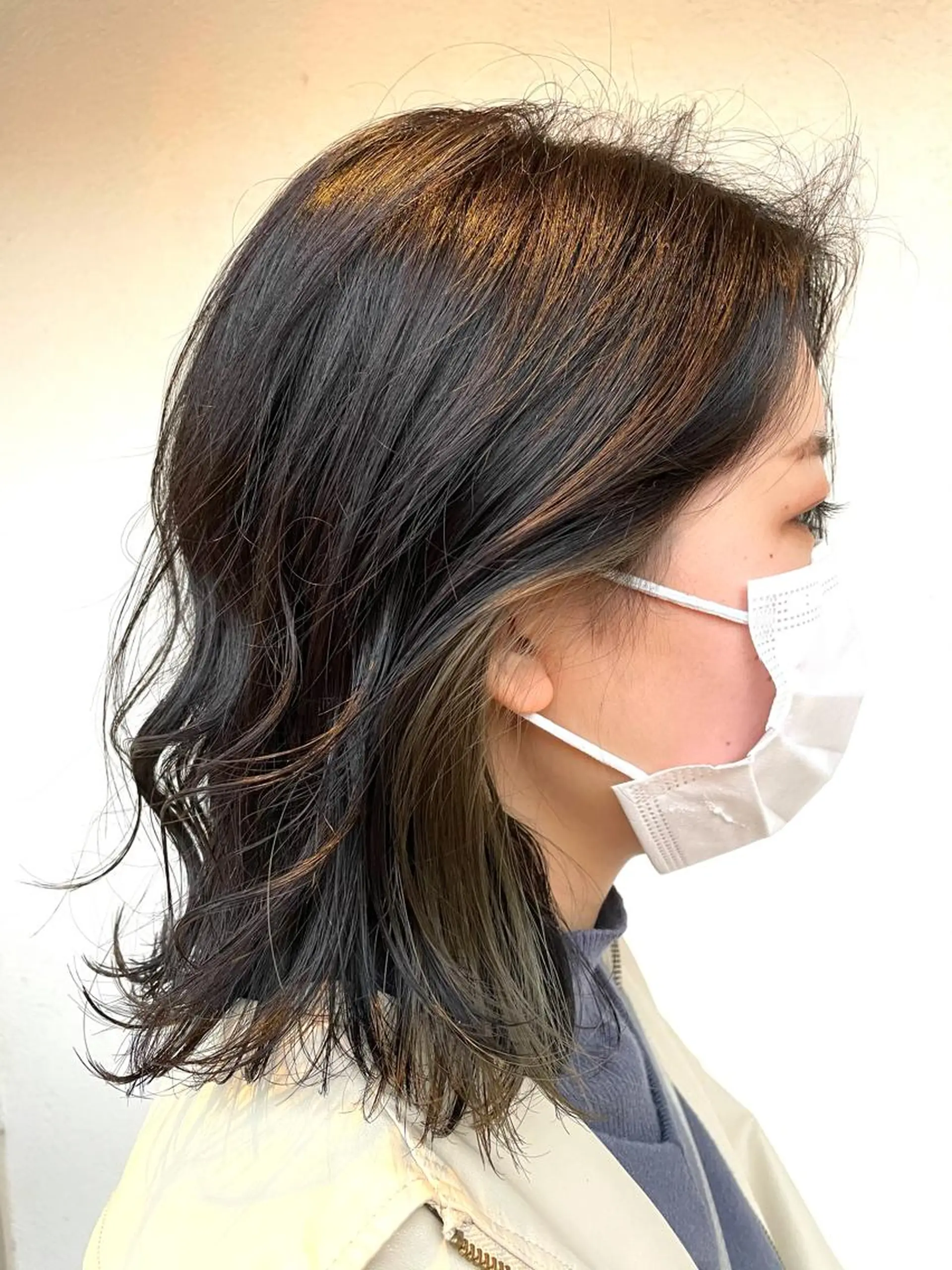 セミロング カラー カット ヘアカラー トリートメント putri 副店長 岸本　拓真のヘアスタイル