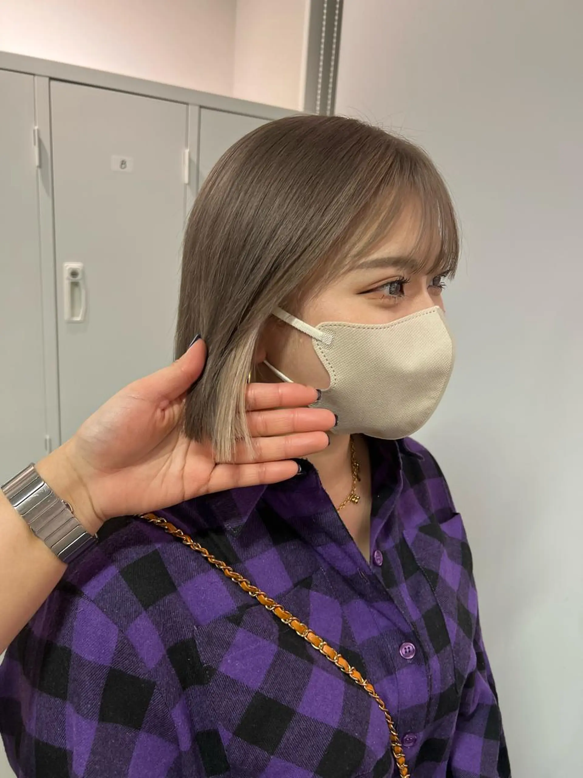 ショート カラー ベージュカラー グレージュ ホワイトベージュ sio.nail&eyebrow salon shimokitazawa2号店所属・nailist mana𖤐´-のネイルデザイン