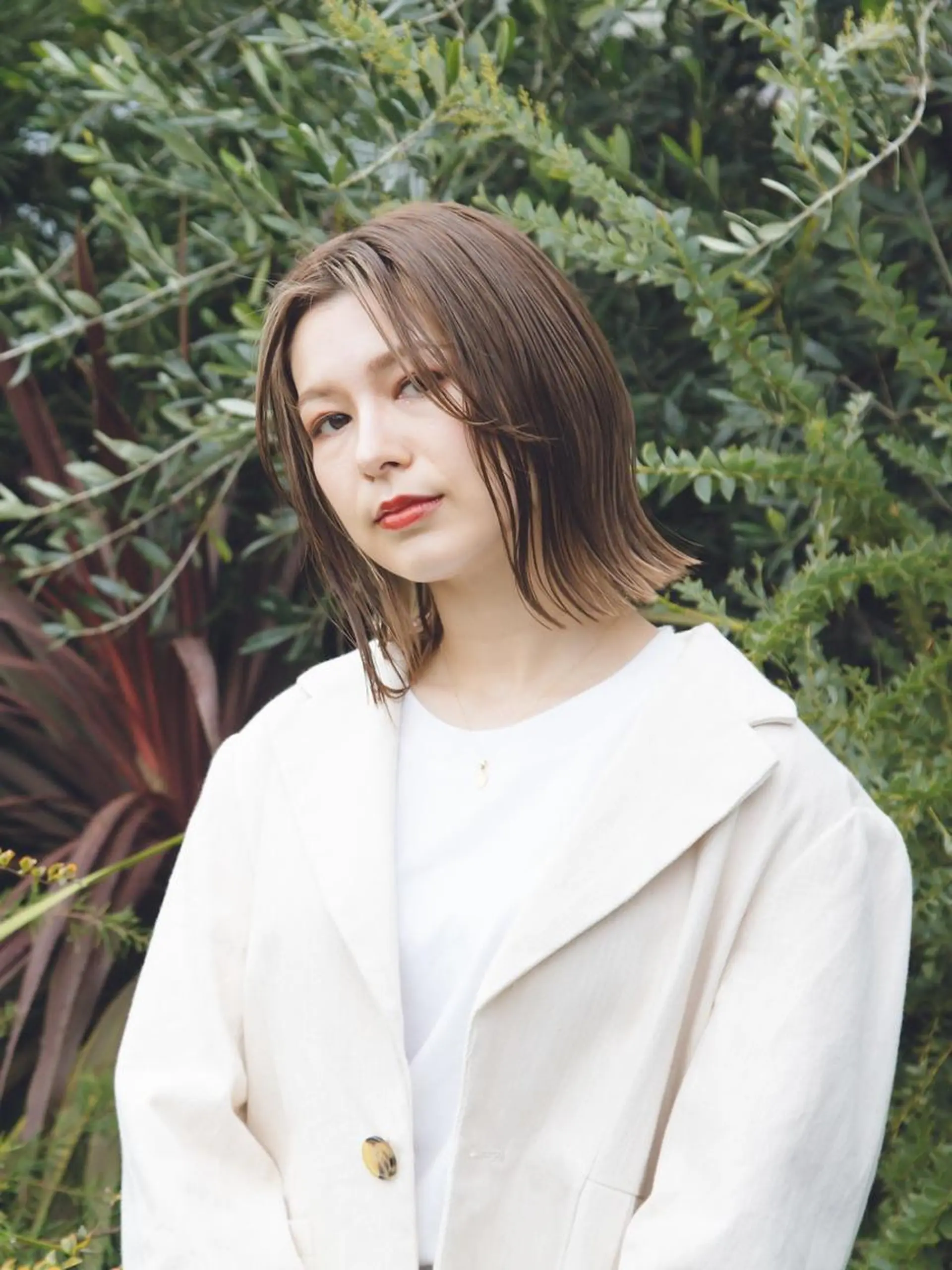 ミディアム 柳下 涼のヘアスタイル