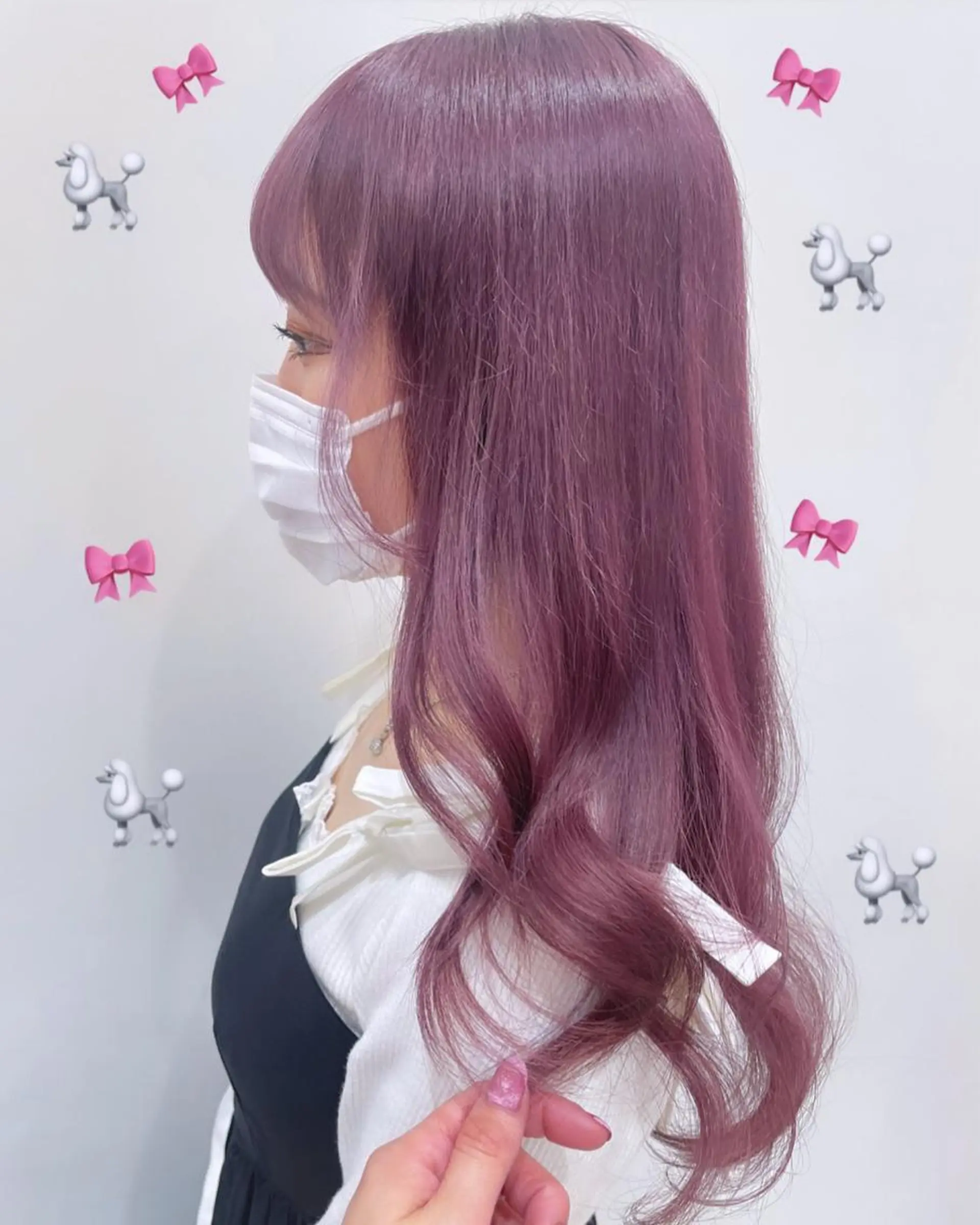 ロング カラー ラベンダーカラー ラベンダーグレー ピンクカラー ピンクラベンダー EMANON新宿東口所属・新宿駅近♡個室 ♡関口三都季🌜のヘアスタイル