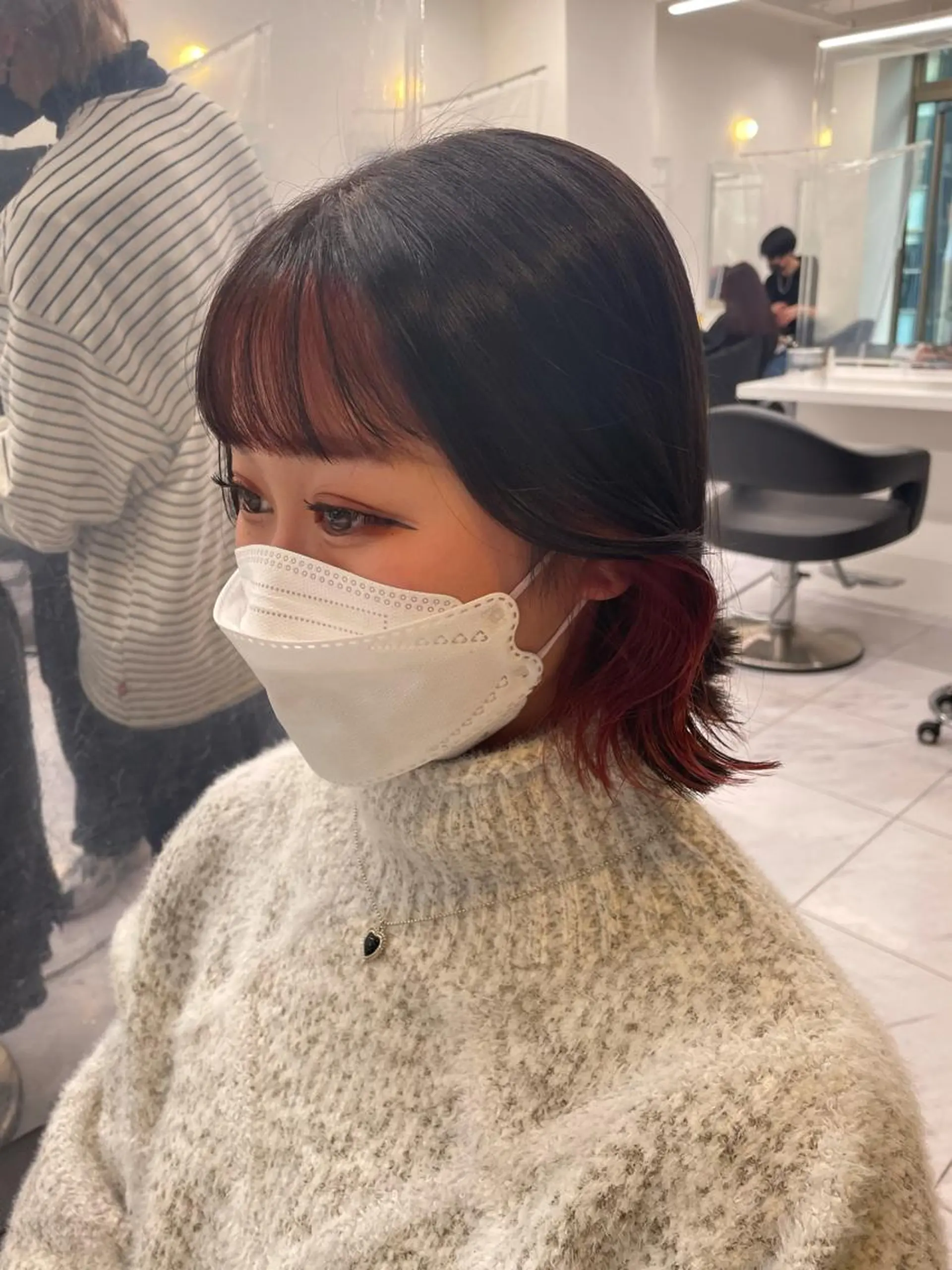 ミディアム カラー ブリーチ インナーカラー ピンクカラー 表参道ハッシュカット レイヤー/リノンのヘアスタイル