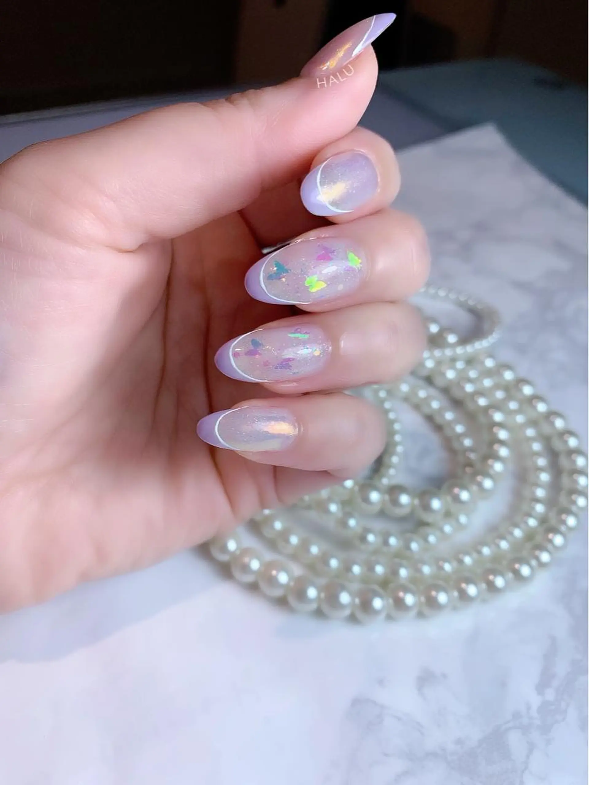 ネイル キラキラネイル パープル 春ネイル HALU ハルのネイルデザイン