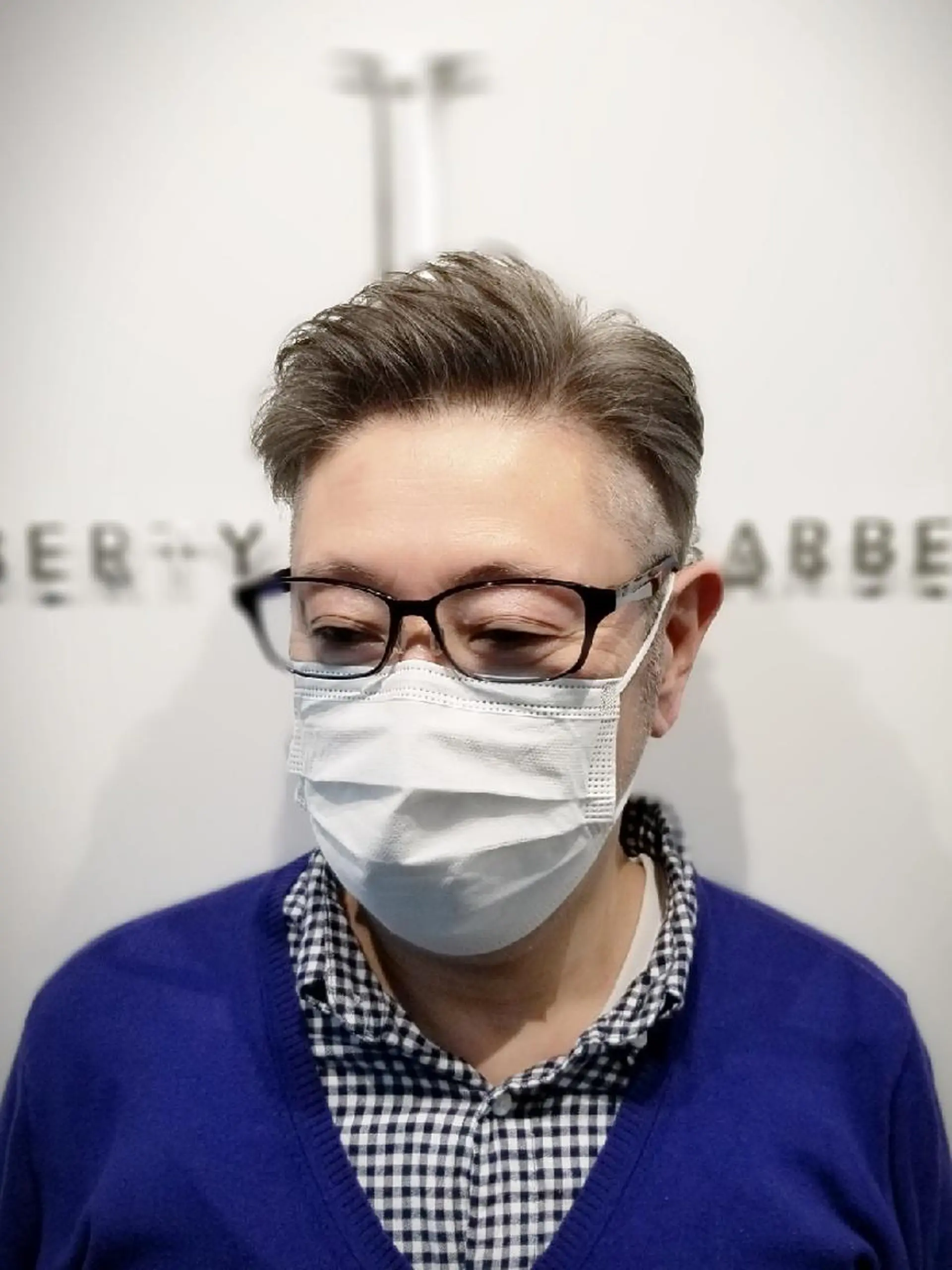 ショート メンズ メンズブリーチ ビジネス フェードカット メンズ韓国風 マッシュ LIBERTY・野地 barber  NDのヘアスタイル