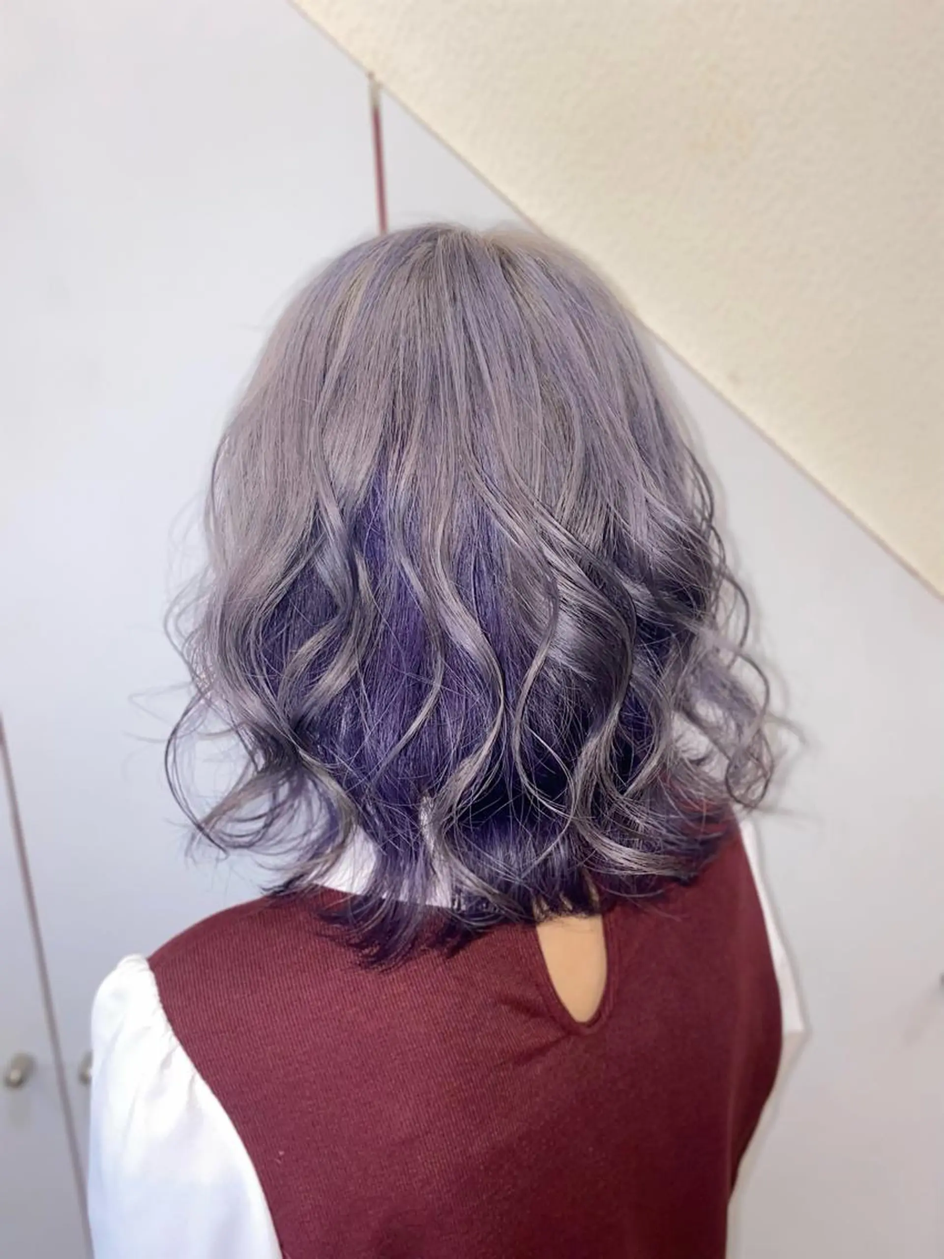 ミディアム パープルカラー ヘアカラー ゆぴ☾‪/推しカラー /ハイトーンのヘアスタイル