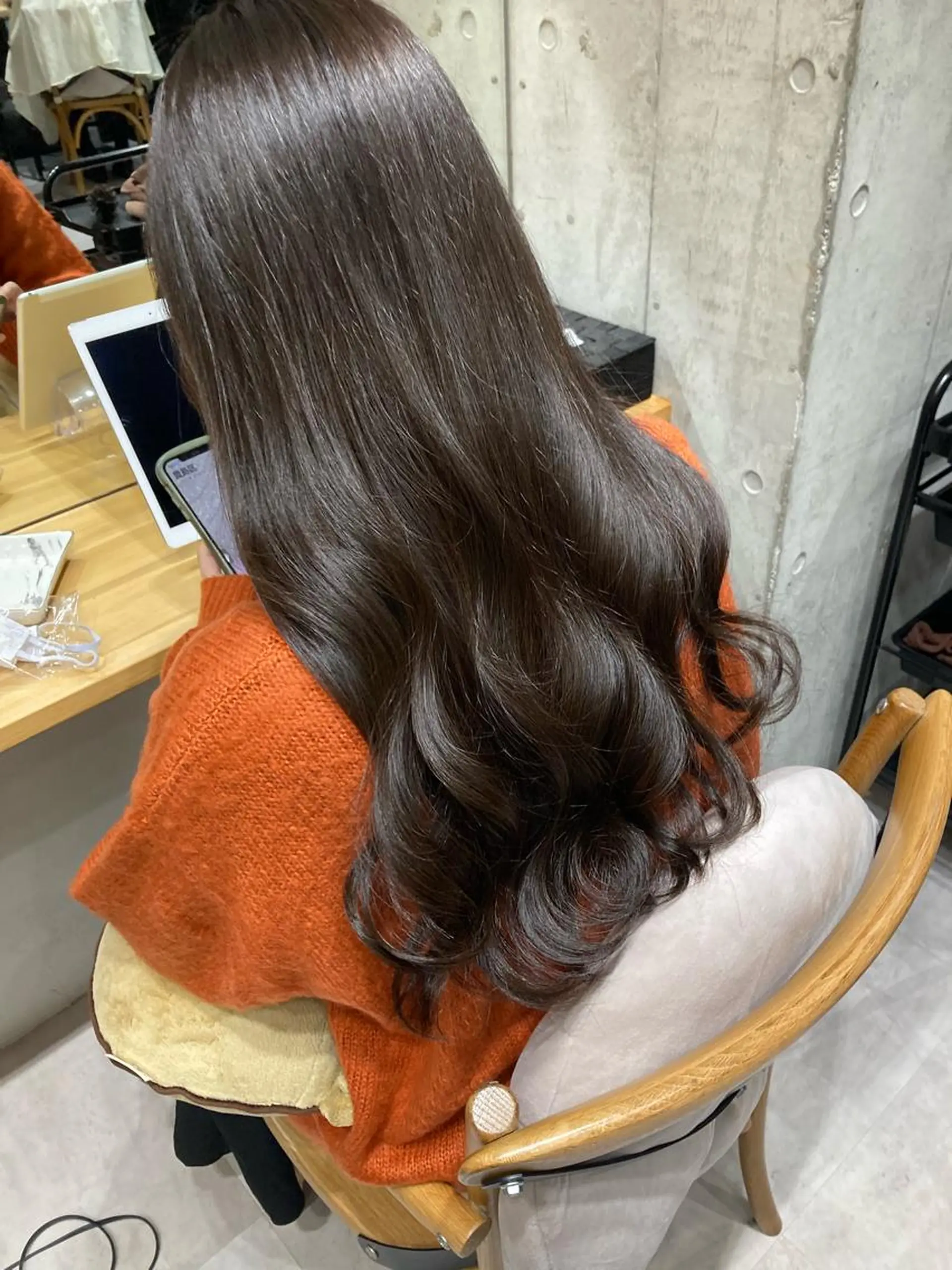 ロング カット ヘアカラー トリートメント ✨色持ちの良い艶 カラー✨蟹江真世のヘアスタイル
