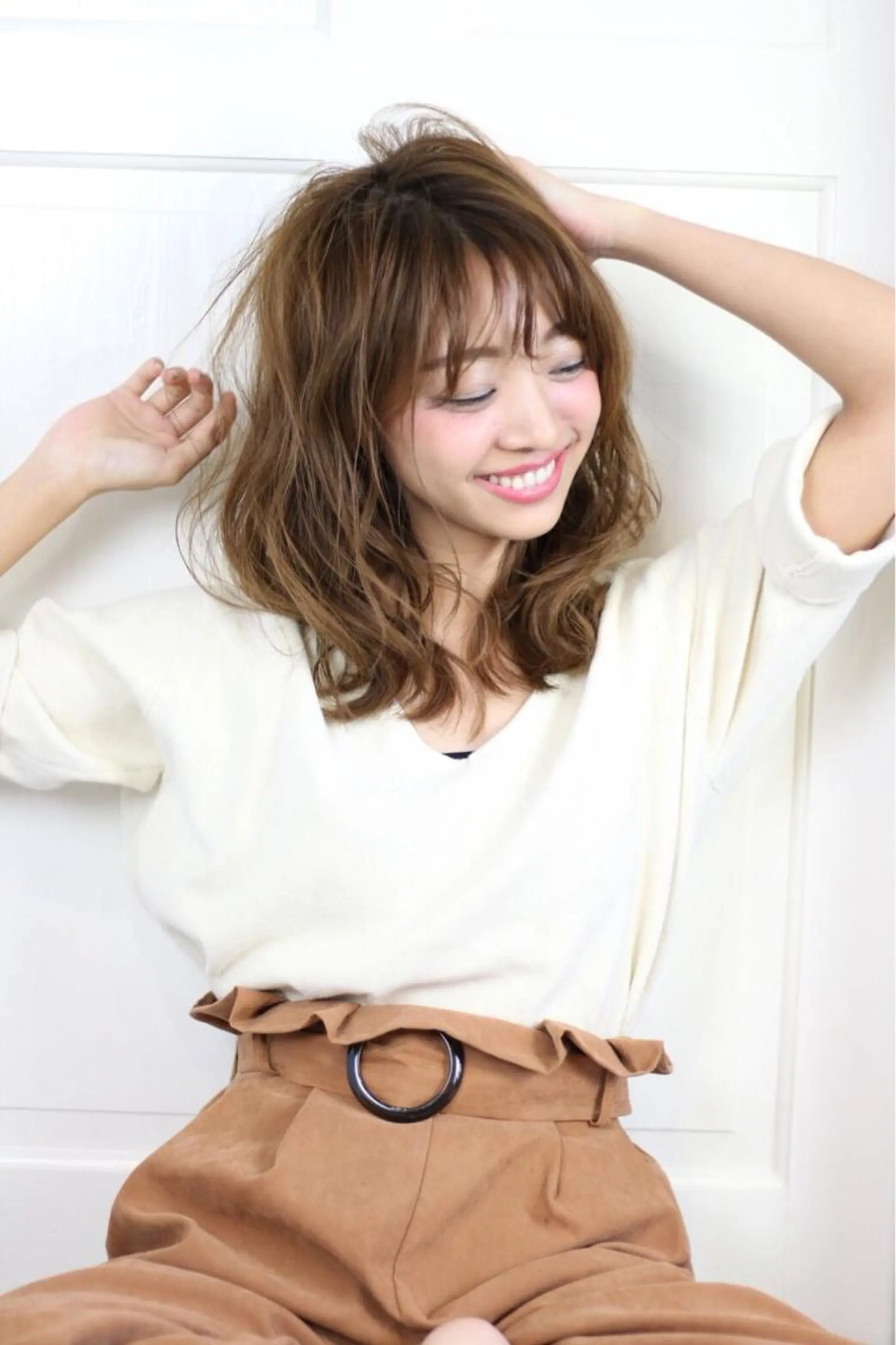 ミディアム 米倉 群のヘアスタイル