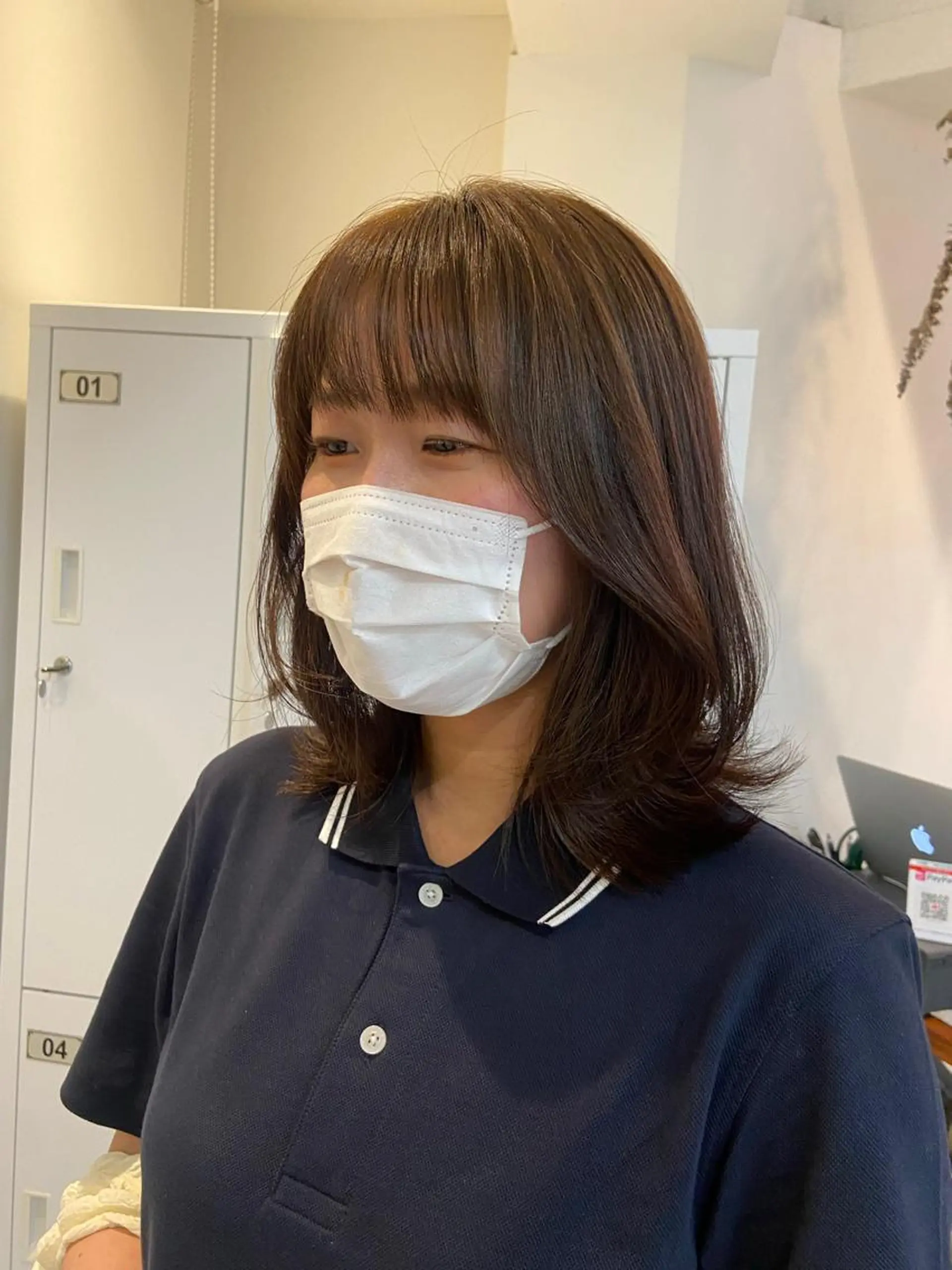 ミディアム カラー 韓国風ヘア レイヤーカット ヘアカラー トリートメント なかむら ゆきのヘアスタイル