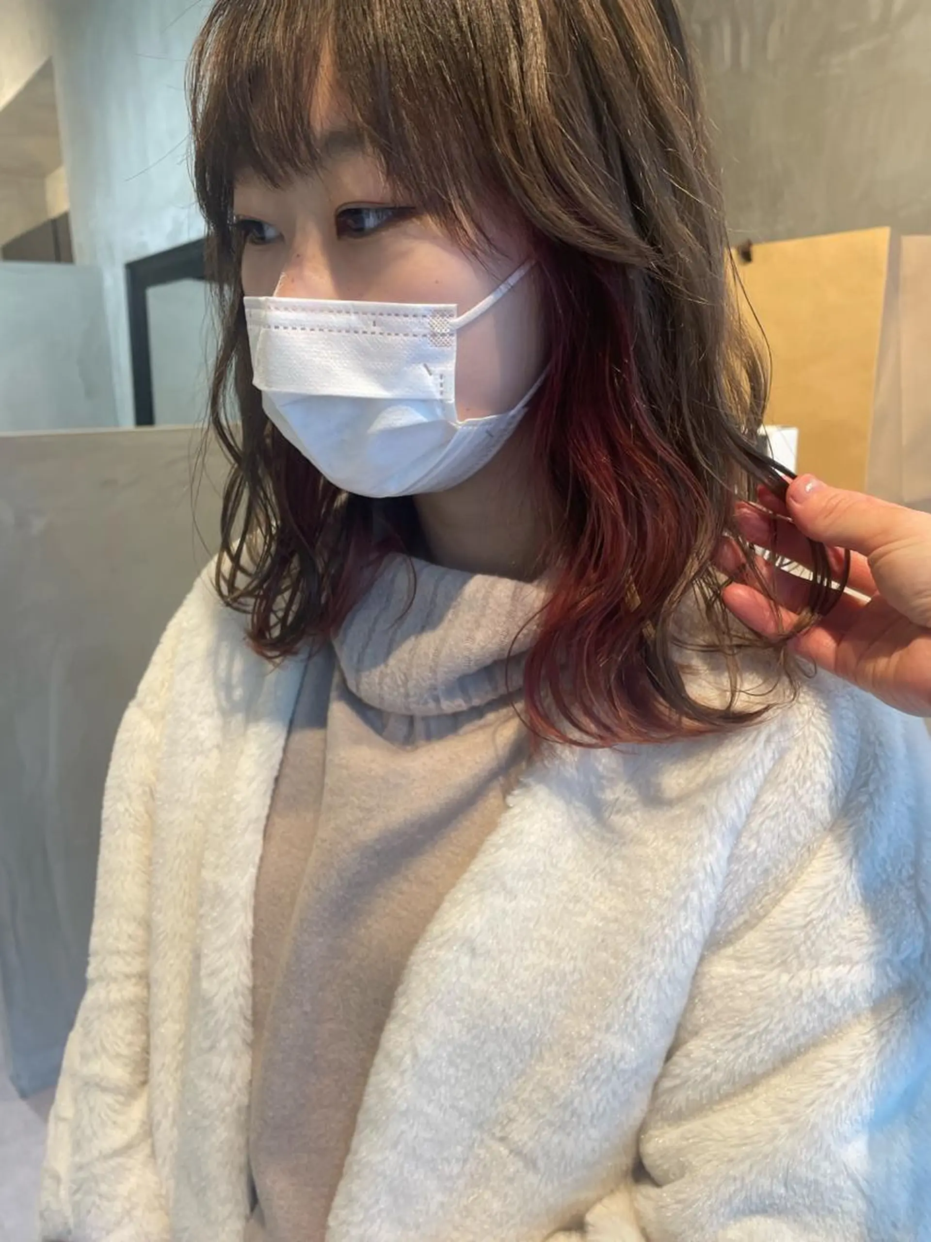 ミディアム カラー カット ヘアカラー ヤマモト マイのヘアスタイル